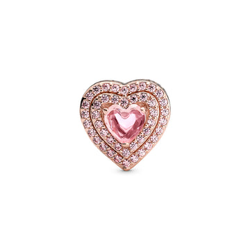 Heart 14K Rose Gold-Plated Charm With Orchid Pink Crystal And Fancy Fairy Tale Pink Cubic Zirconia