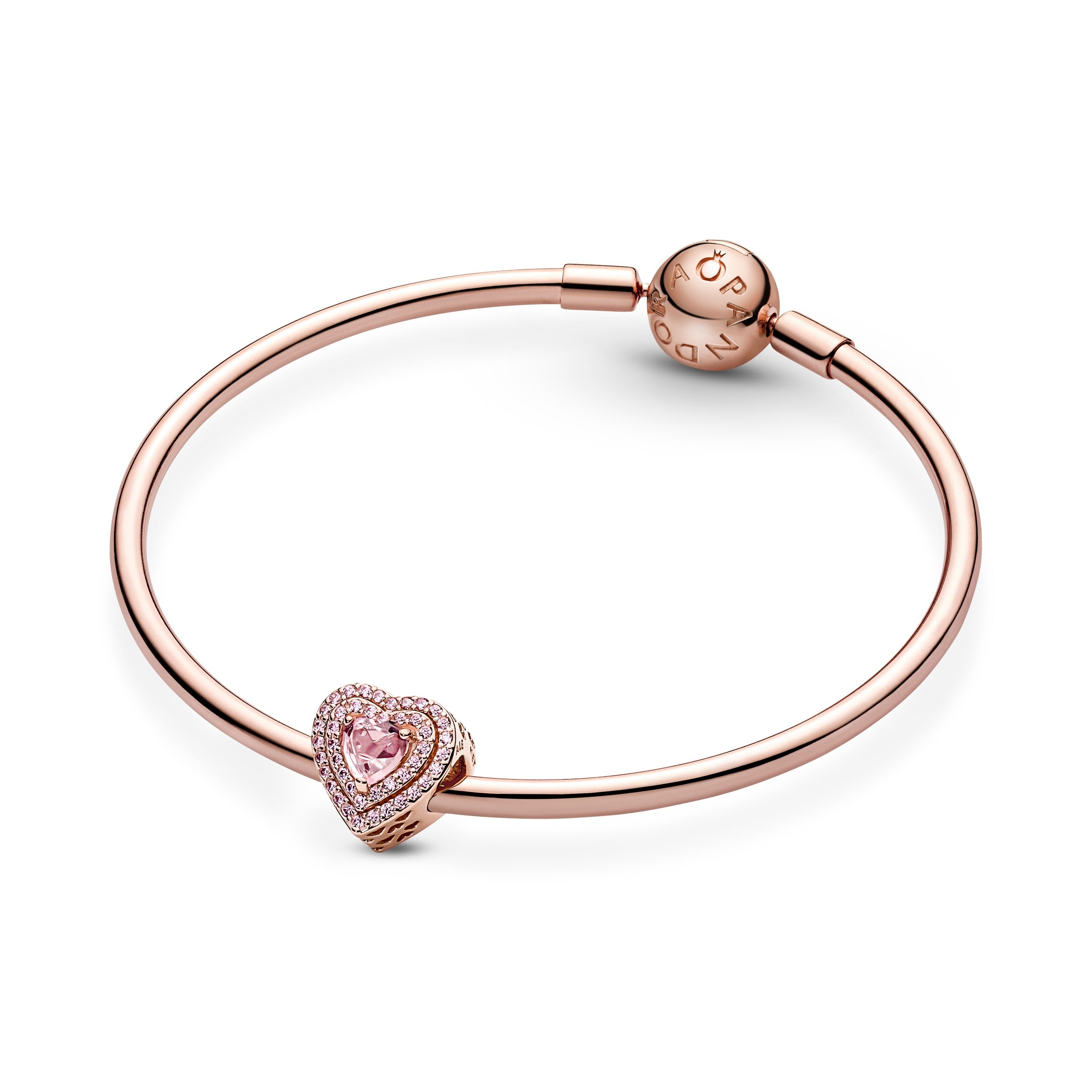 Heart 14K Rose Gold-Plated Charm With Orchid Pink Crystal And Fancy Fairy Tale Pink Cubic Zirconia