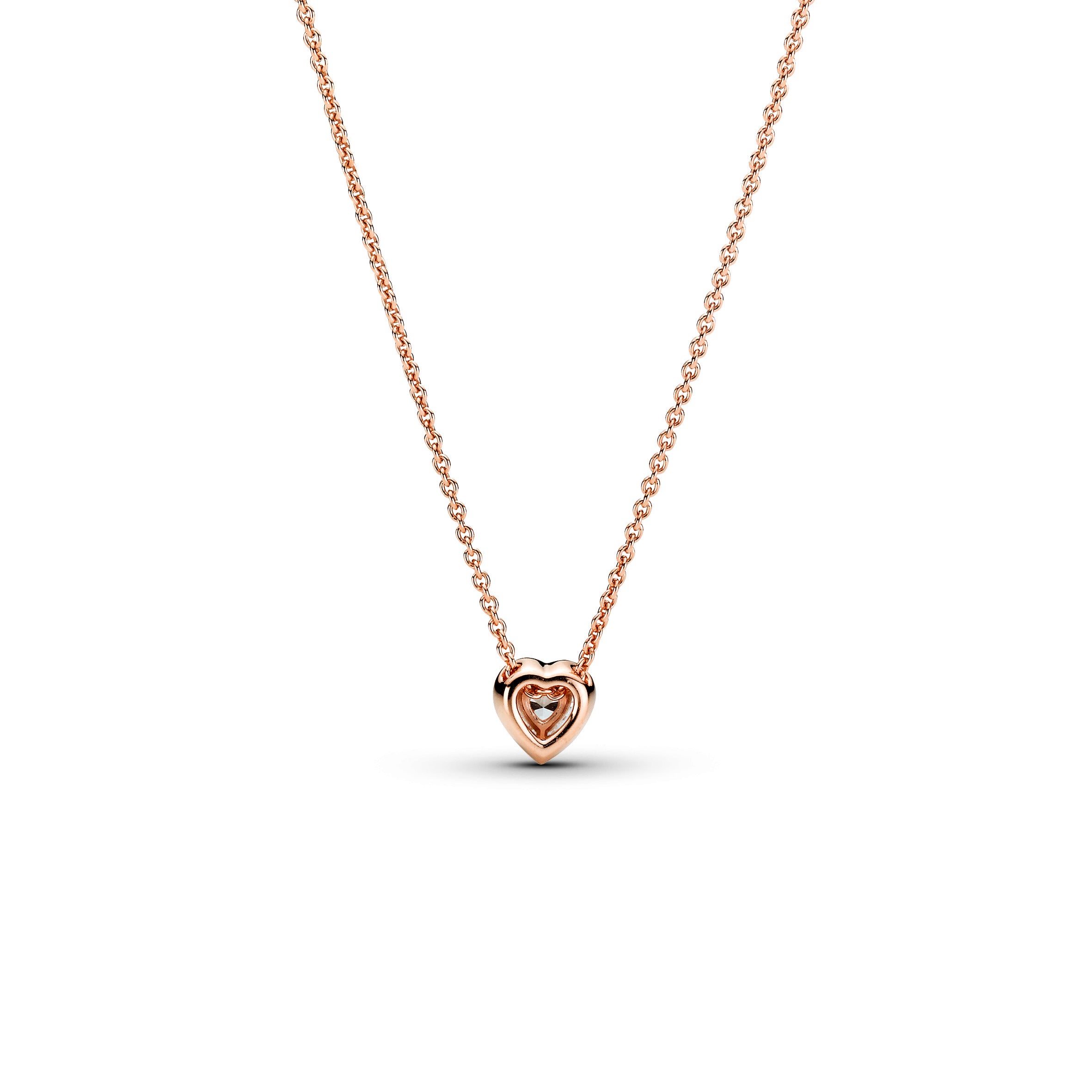Heart 14K Rose Gold-Plated Collier With Clear Cubic Zirconia