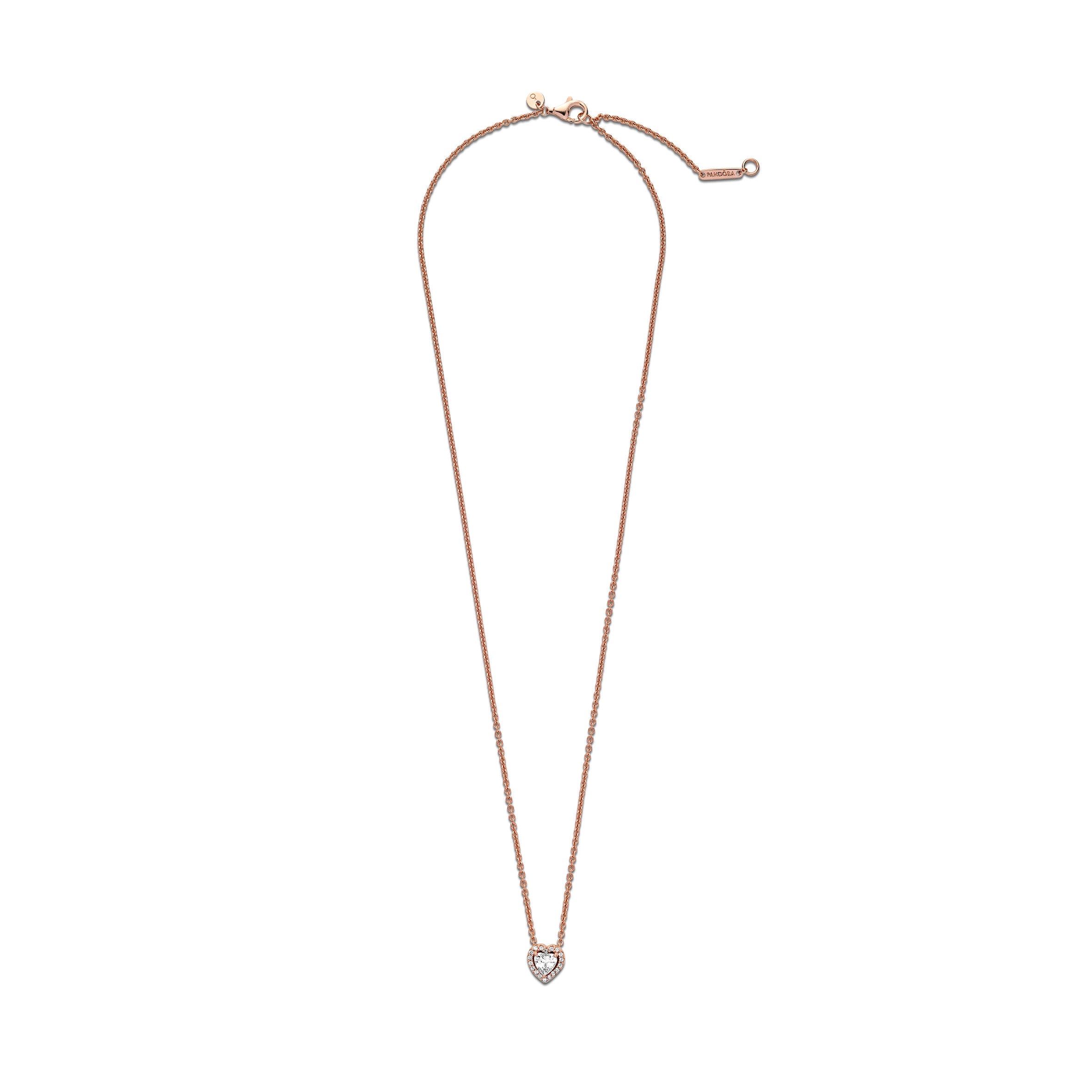 Heart 14K Rose Gold-Plated Collier With Clear Cubic Zirconia