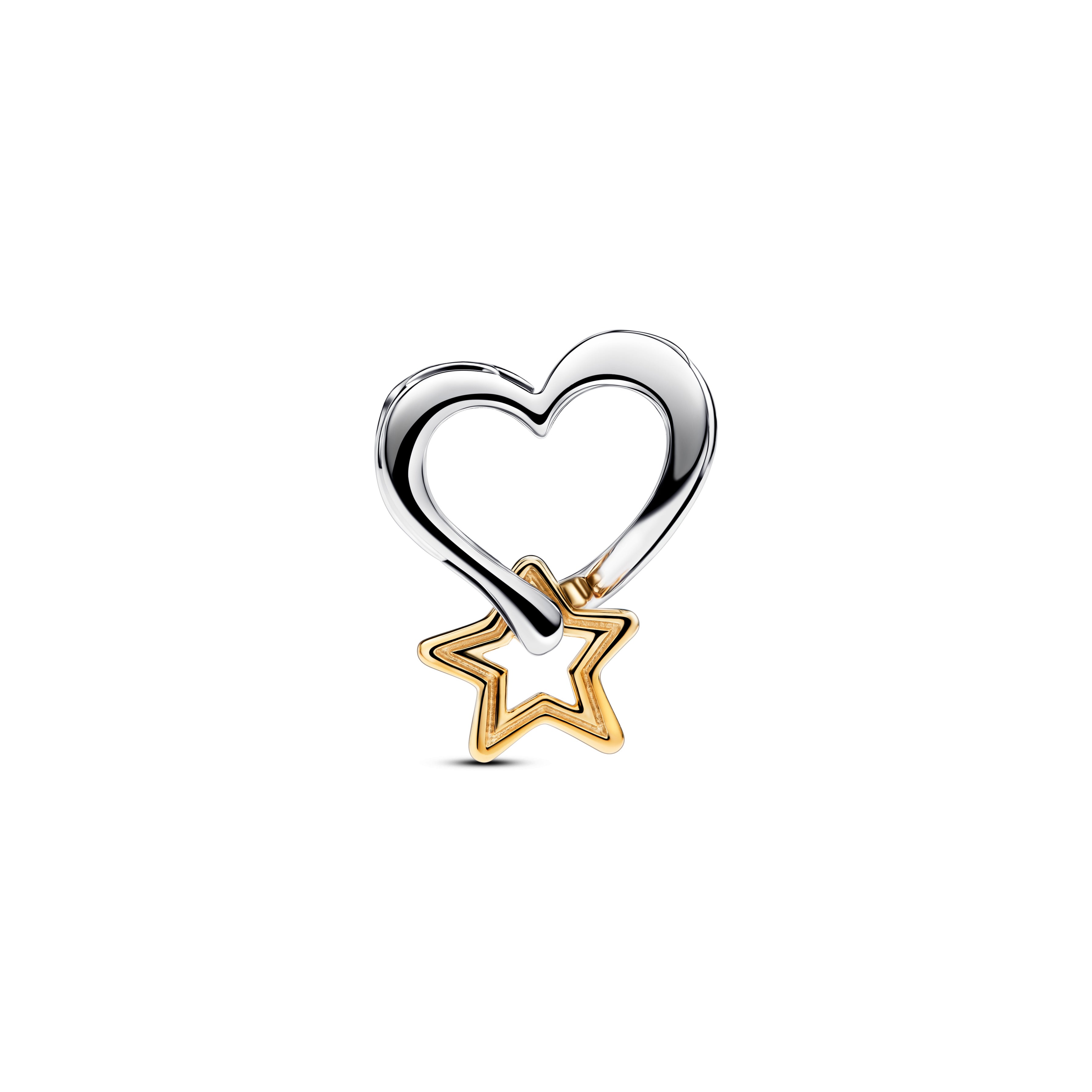Heart And Star Sterling Silver And 14K Gold-Plated Charm