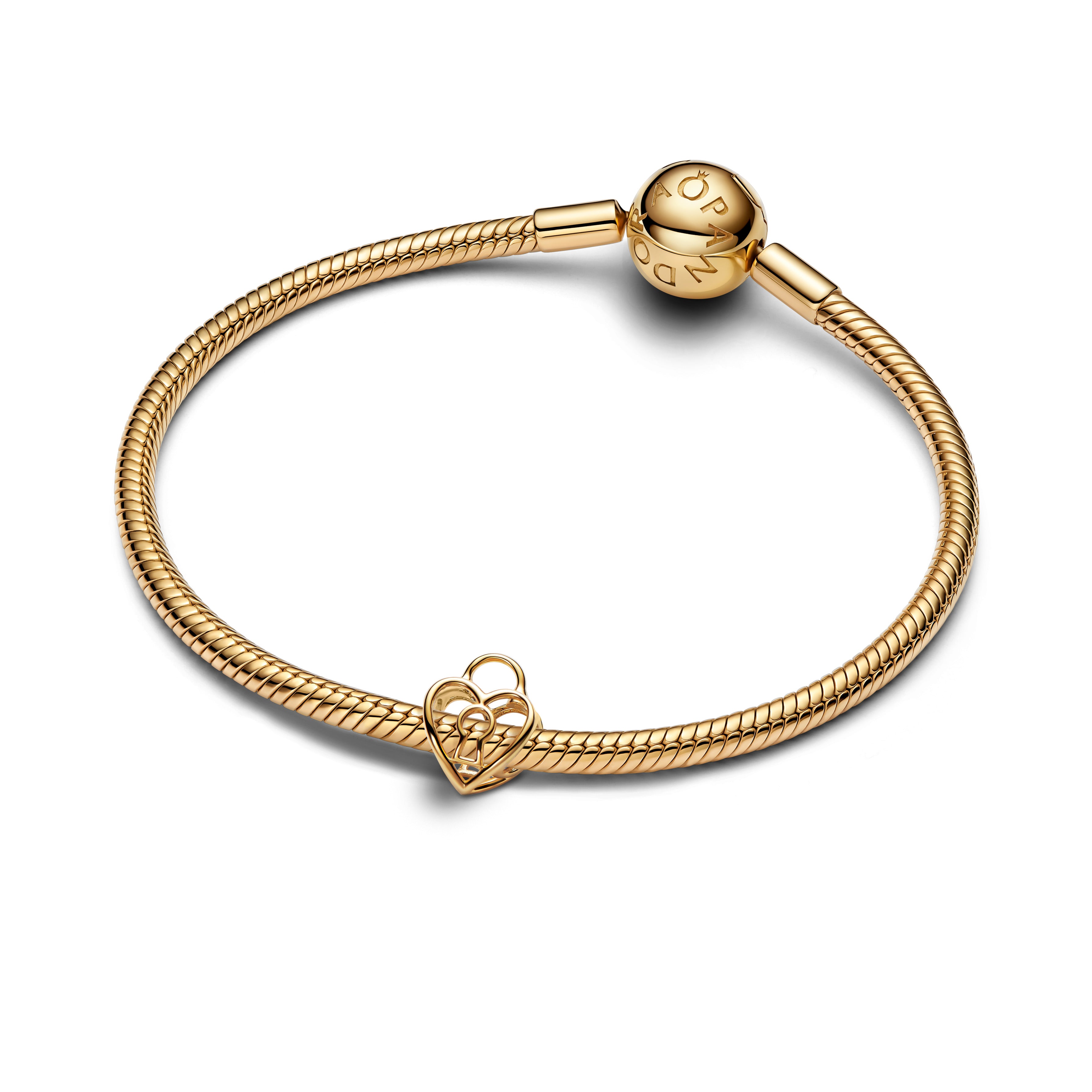 Heart Padlock 14K Gold-Plated Charm