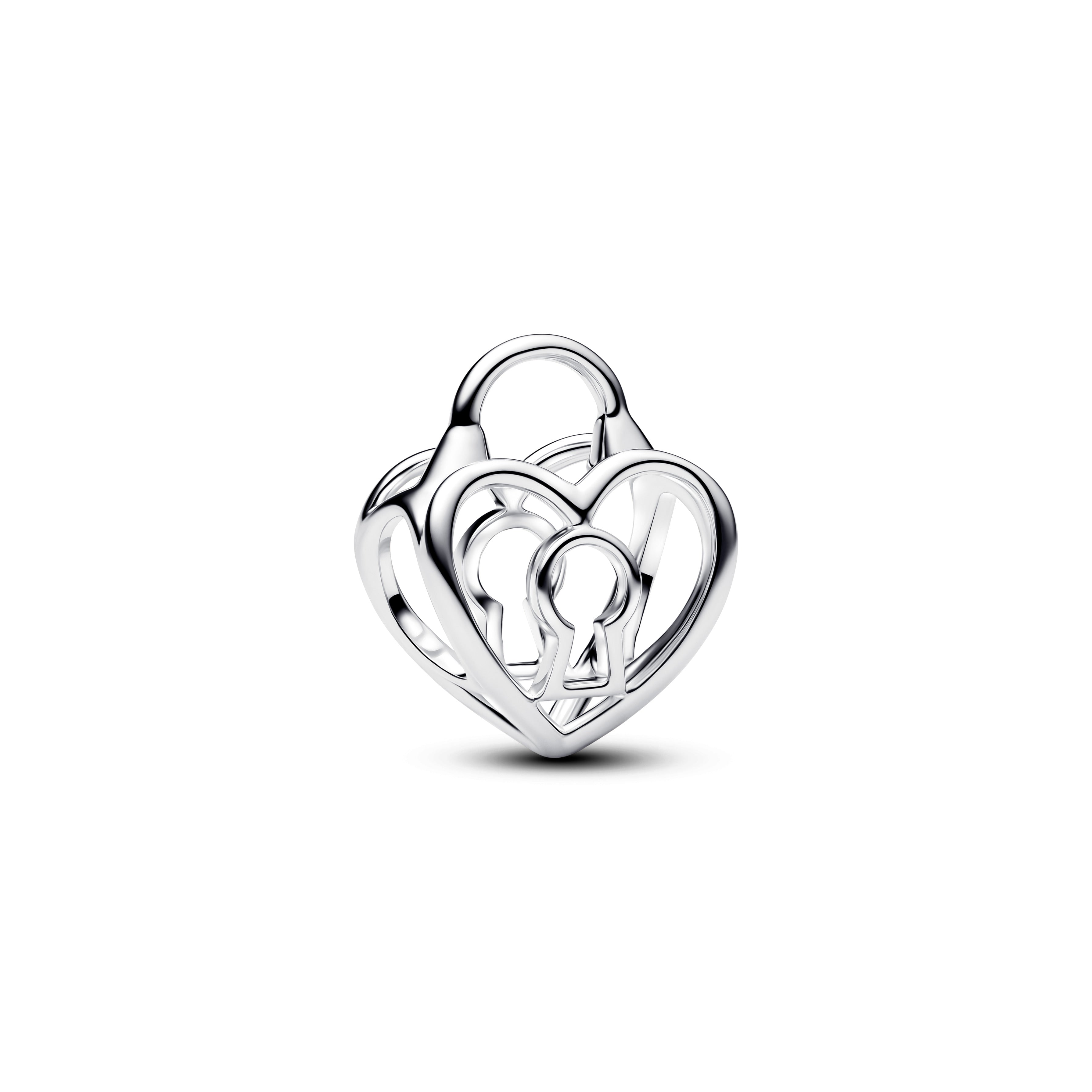 Heart Padlock Sterling Silver Charm