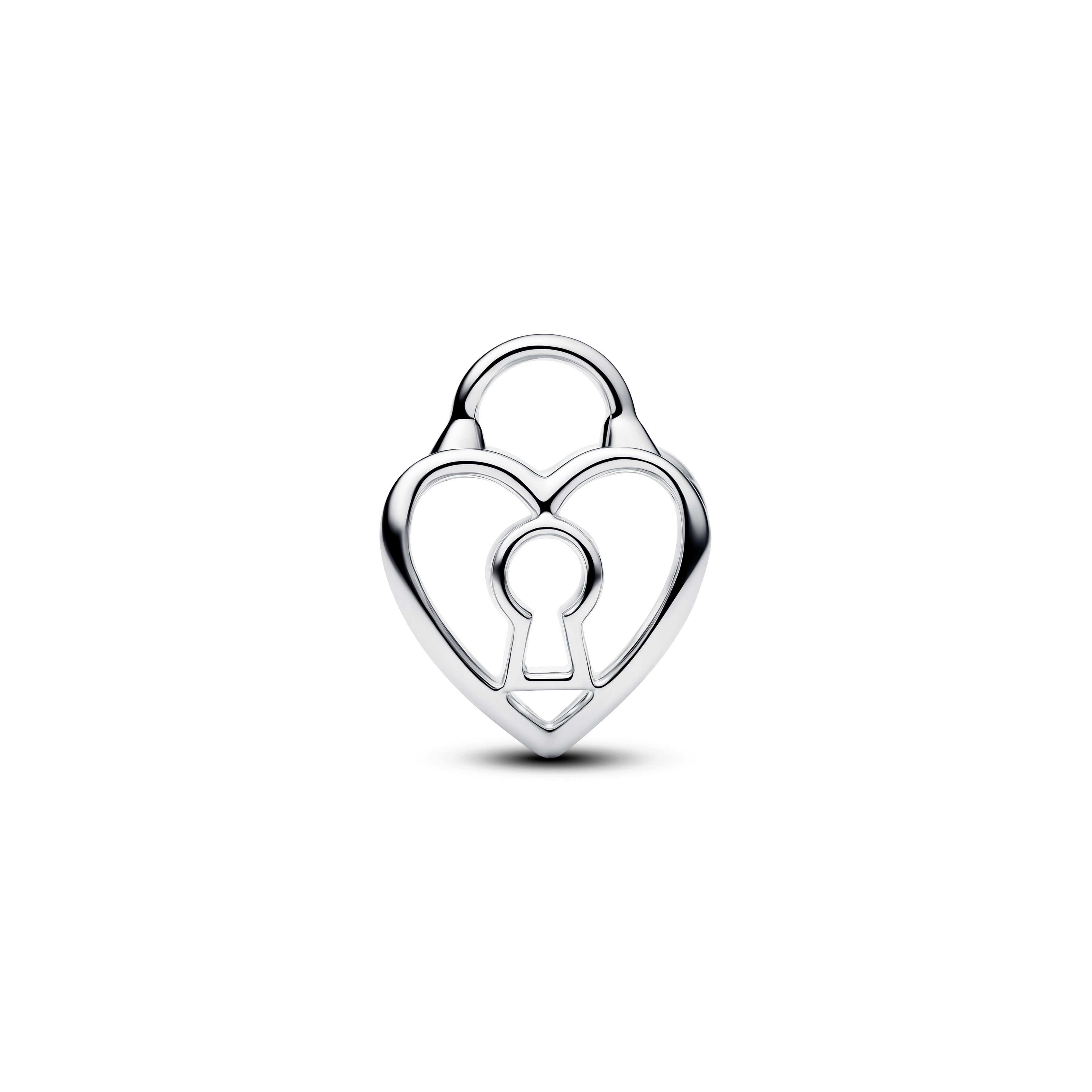 Heart Padlock Sterling Silver Charm