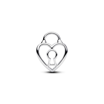 Heart Padlock Sterling Silver Charm