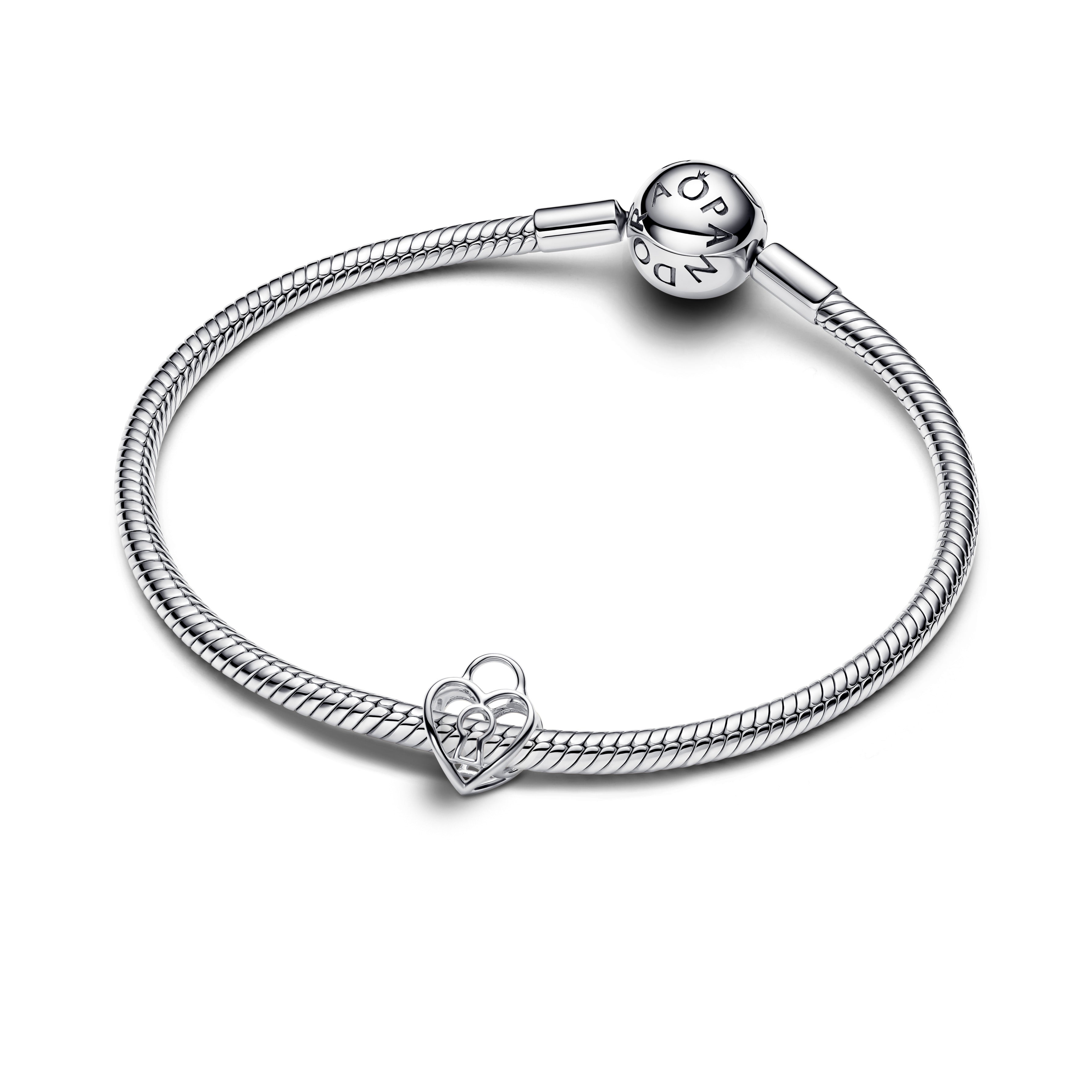 Heart Padlock Sterling Silver Charm