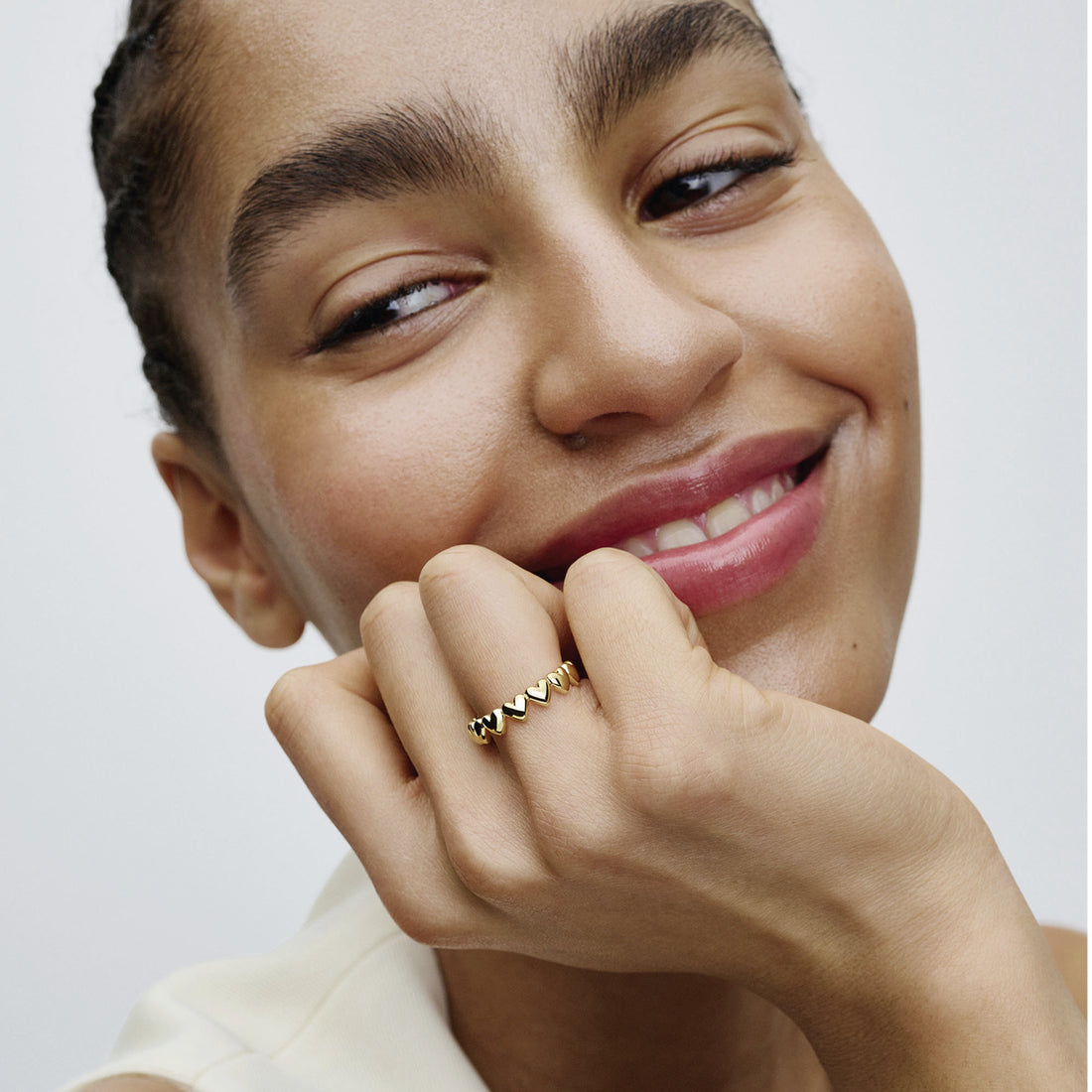 Hearts 14K Gold-Plated Ring