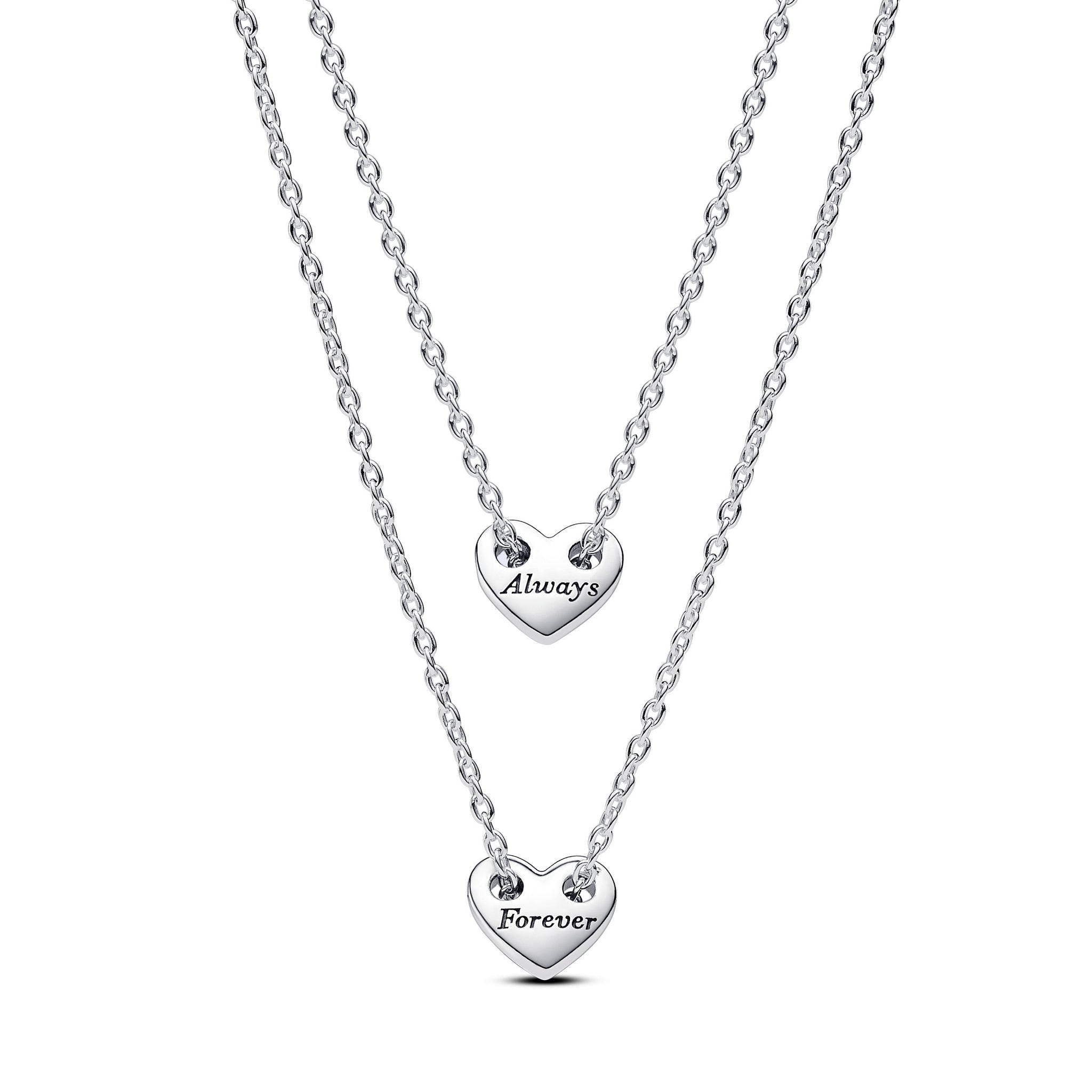 Hearts Sterling Silver Splittable Collier Necklaces