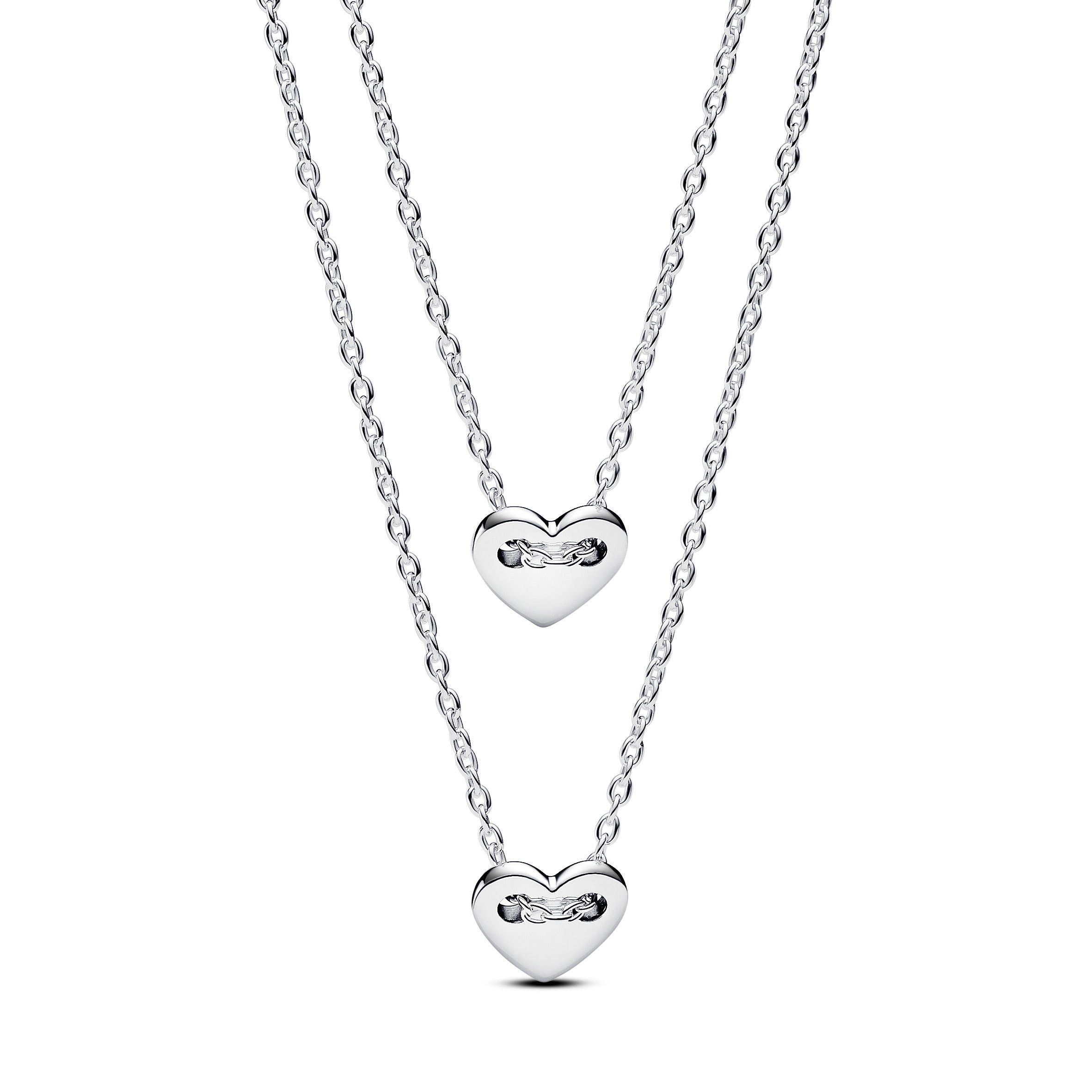 Hearts Sterling Silver Splittable Collier Necklaces
