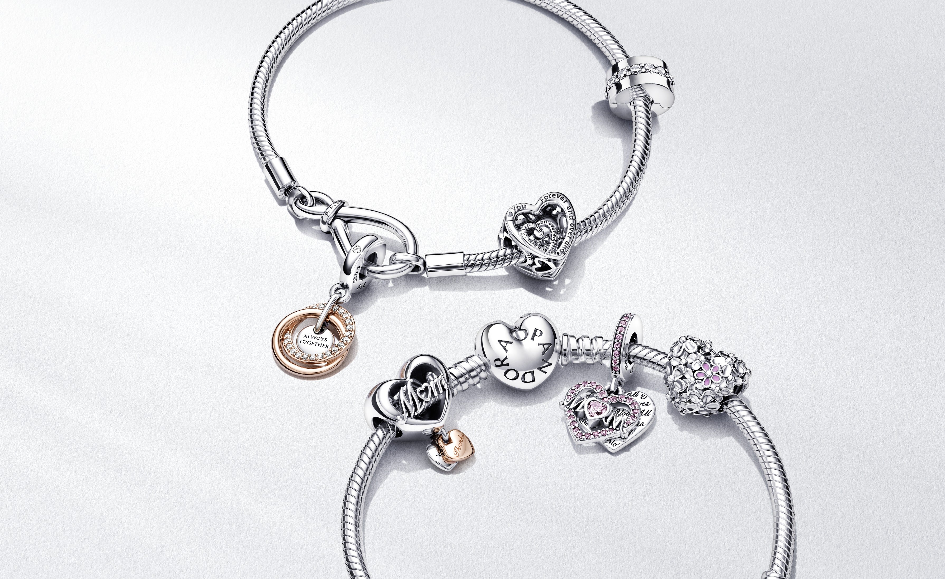 Heart Sterling Silver Charm With Pink And Violet Enamel