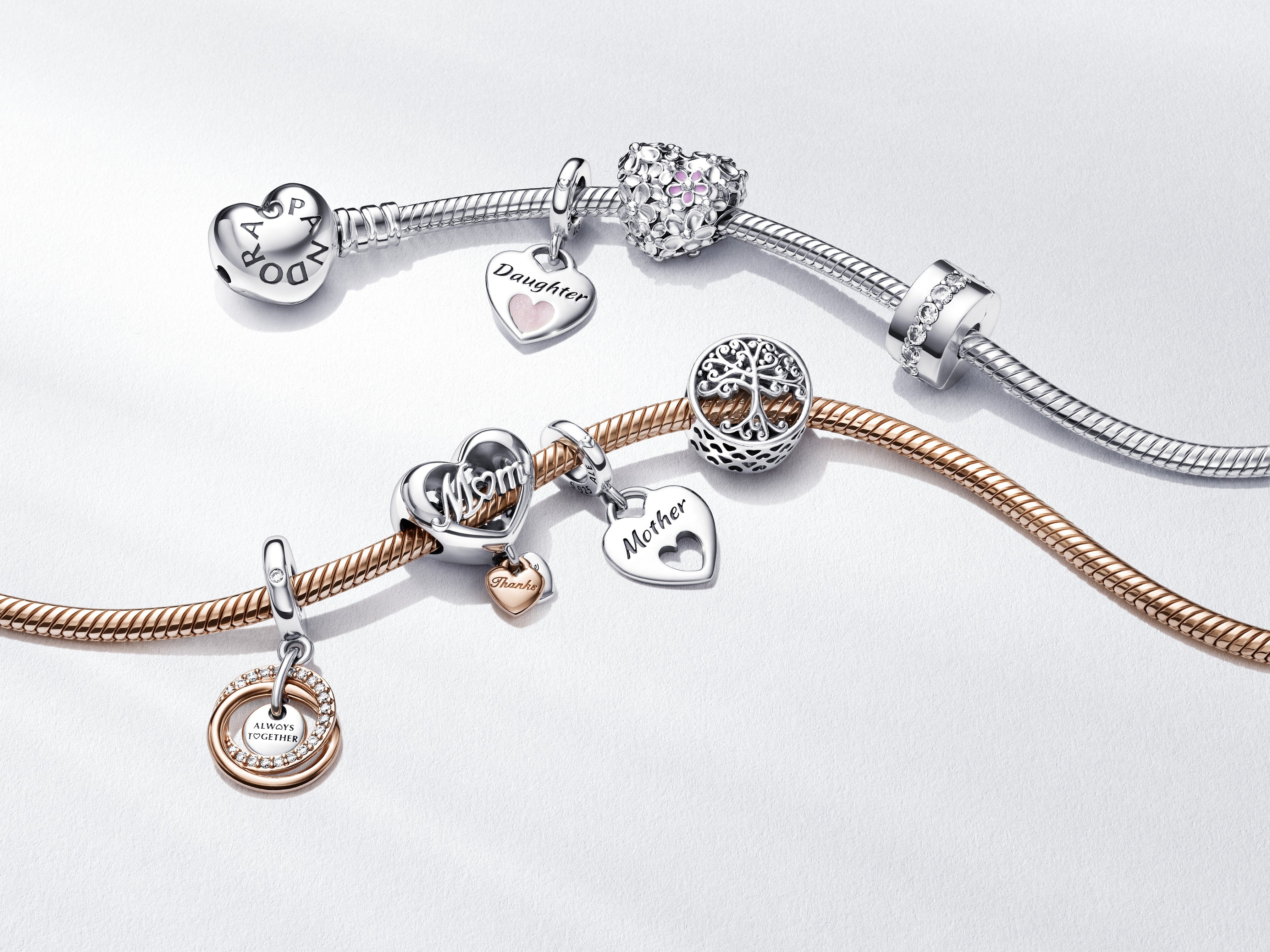 Heart Sterling Silver Charm With Pink And Violet Enamel