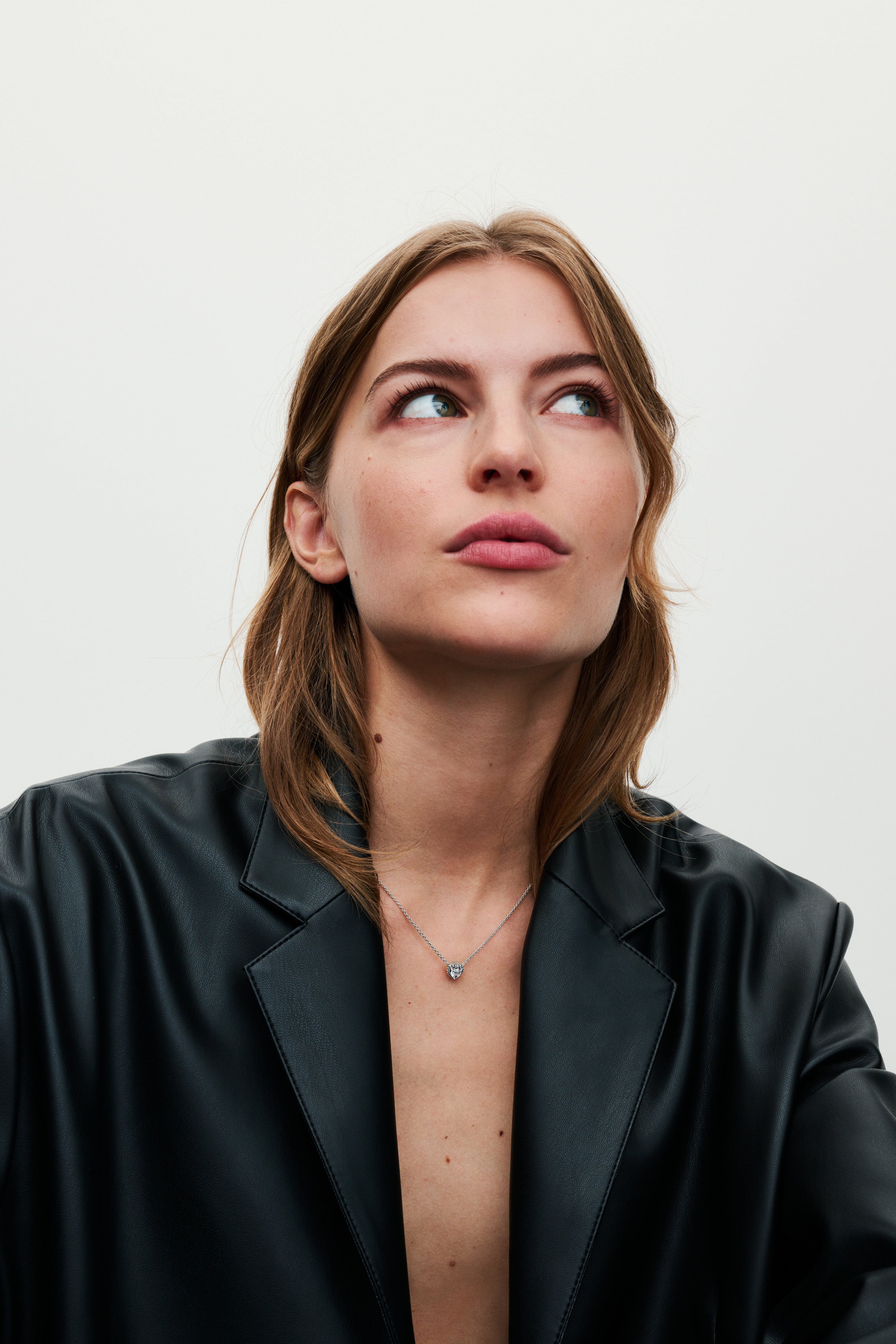 Heart Sterling Silver Collier With Clear Cubic Zirconia