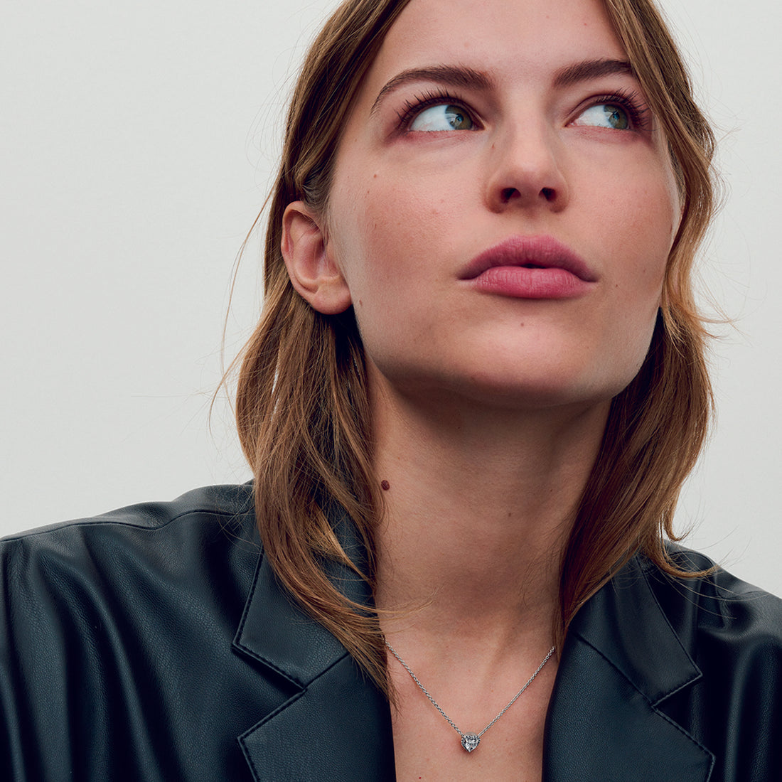 Heart Sterling Silver Collier With Clear Cubic Zirconia