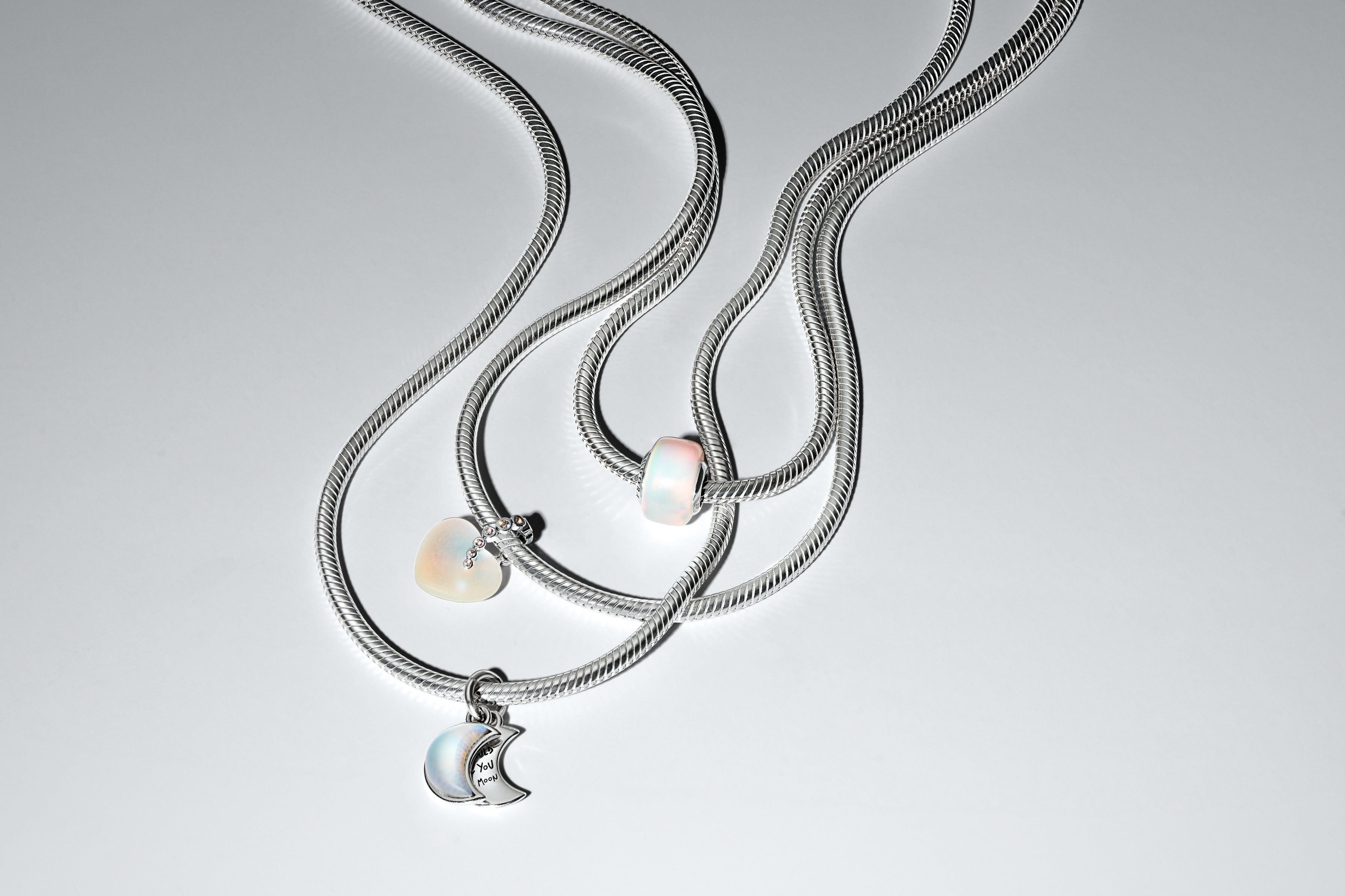 Heart Sterling Silver Dangle With Clear Cubic Zirconia And Frosted Glass