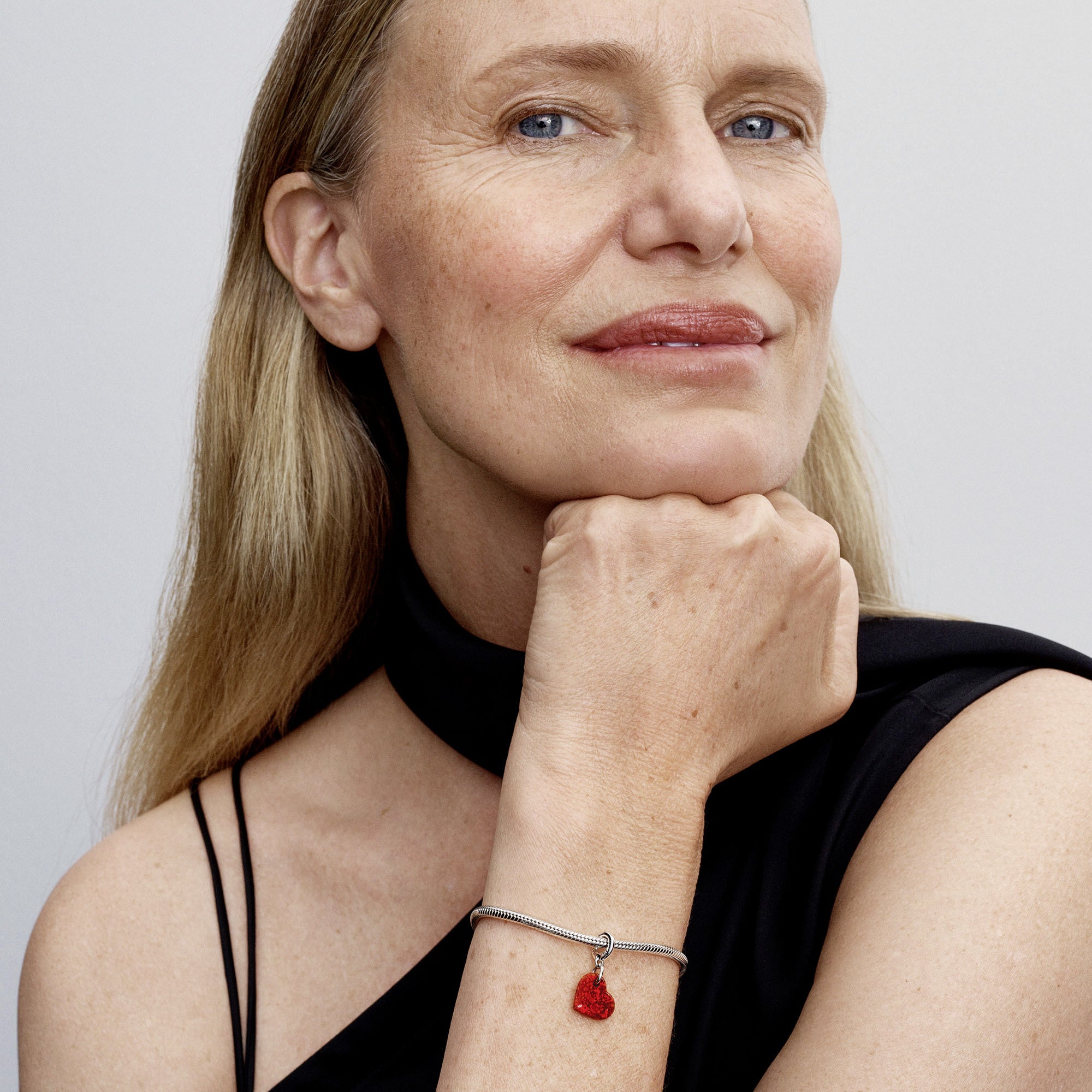 Heart Sterling Silver Dangle With Red Lab-Created Opal