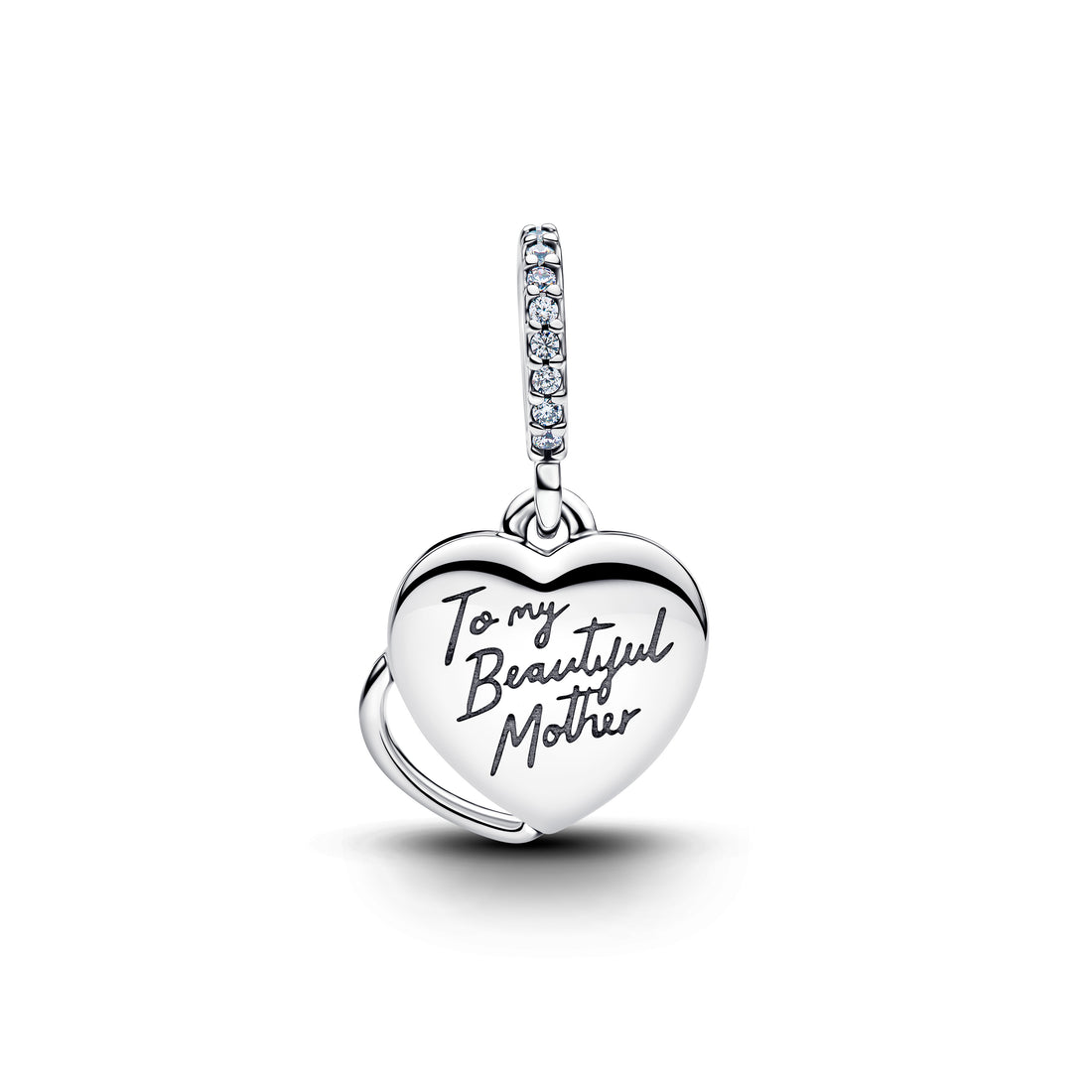 Heart Sterling Silver Double Dangle With Clear Cubic Zirconia And Pink Mosaic Lab-Created Opal And Resin