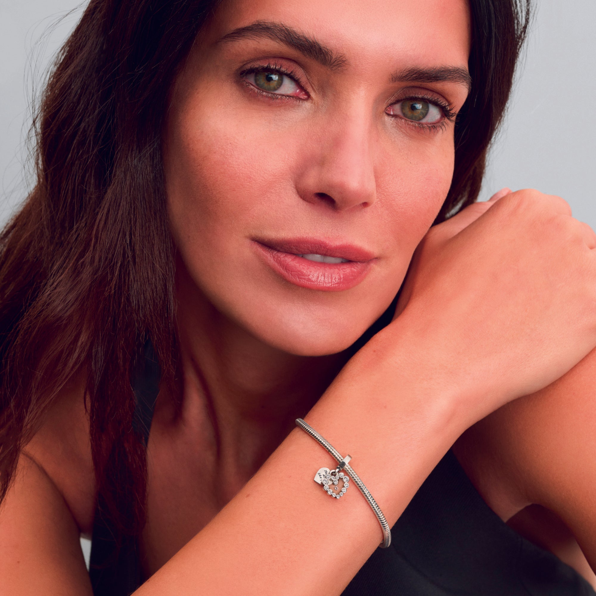 Heart Sterling Silver Double Dangle With Clear Cubic Zirconia And Transparent Resin