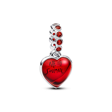 Heart Sterling Silver Double Dangle With Salsa Red Crystal And Red Murano Glass
