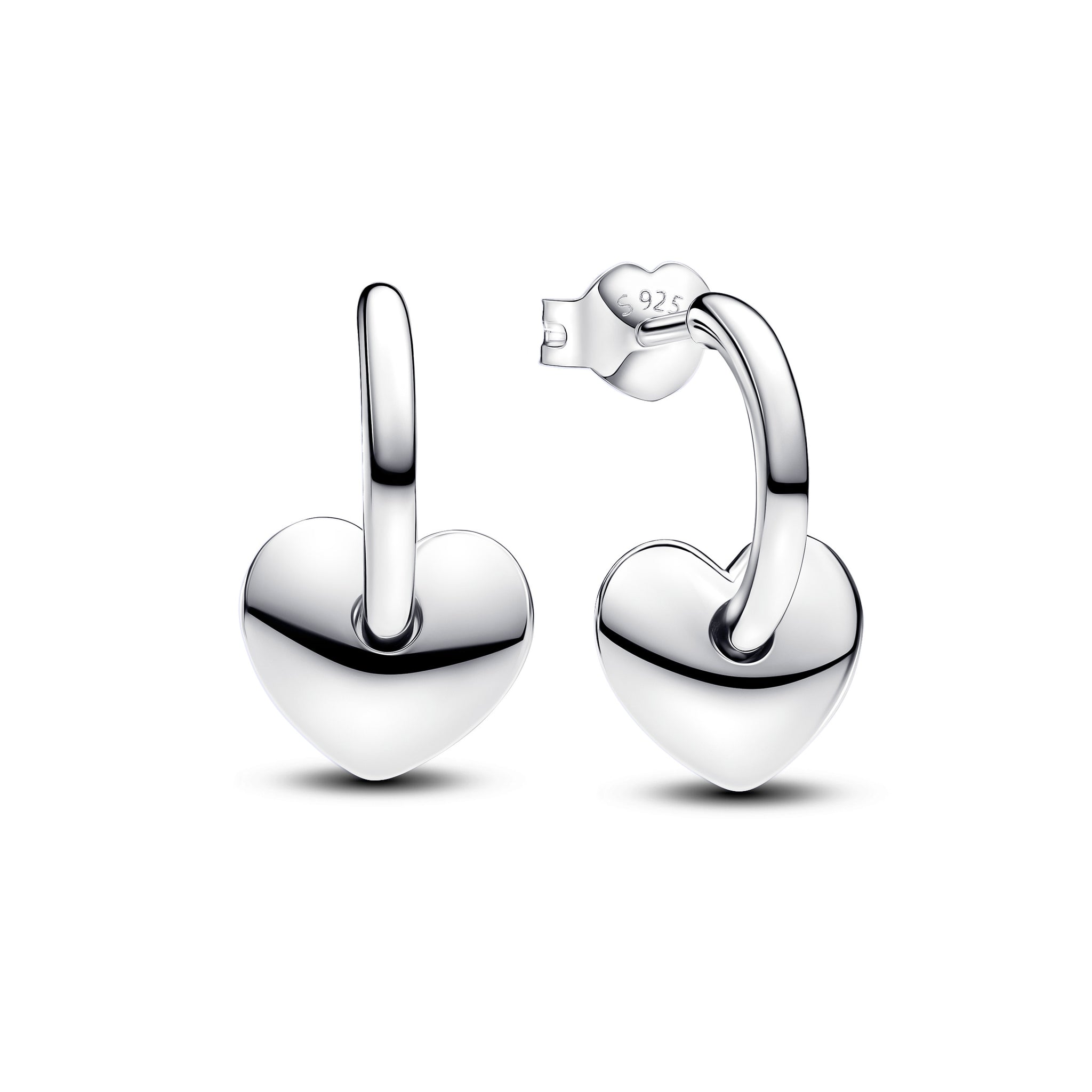 Heart Sterling Silver Hoop Earrings