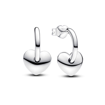 Heart Sterling Silver Hoop Earrings