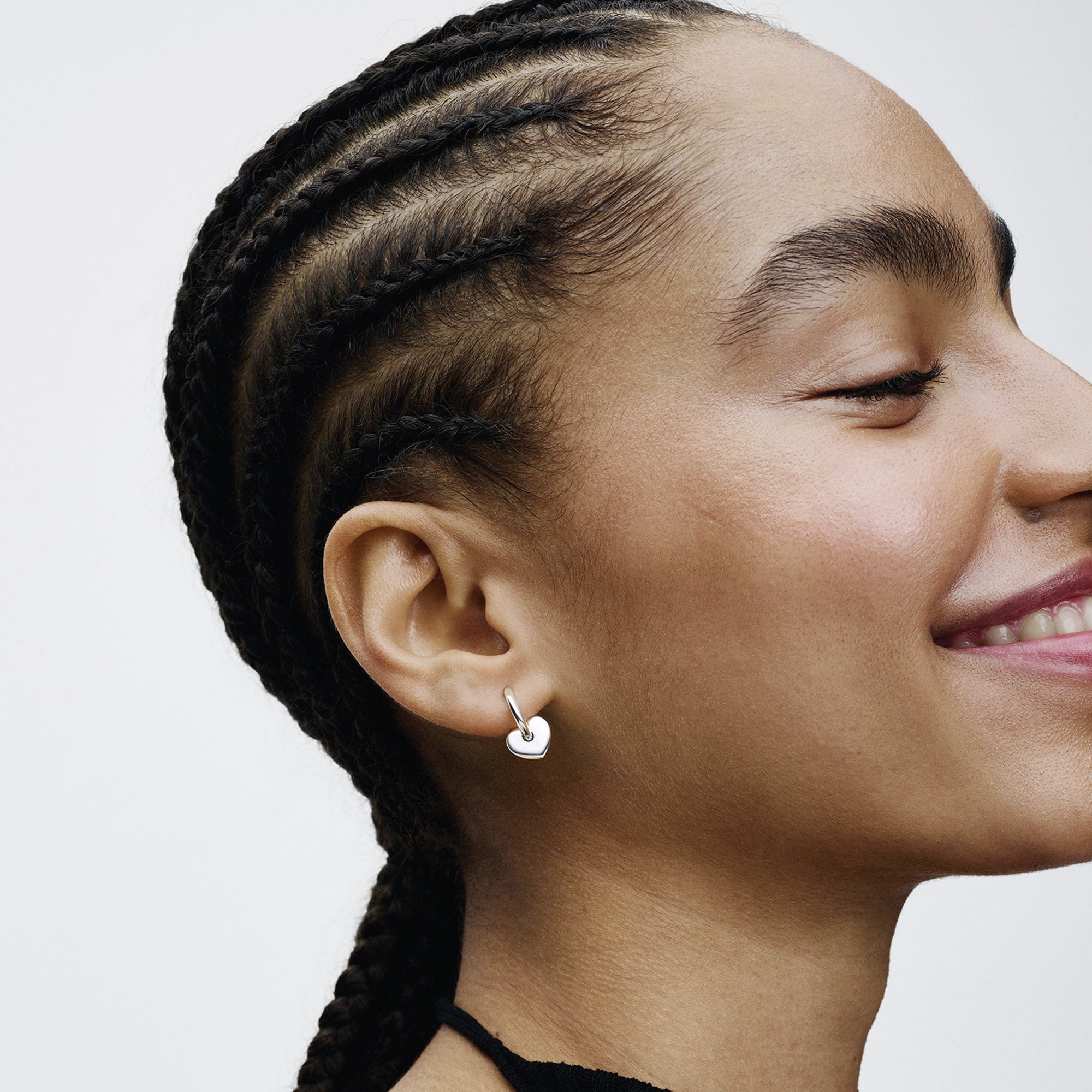 Heart Sterling Silver Hoop Earrings