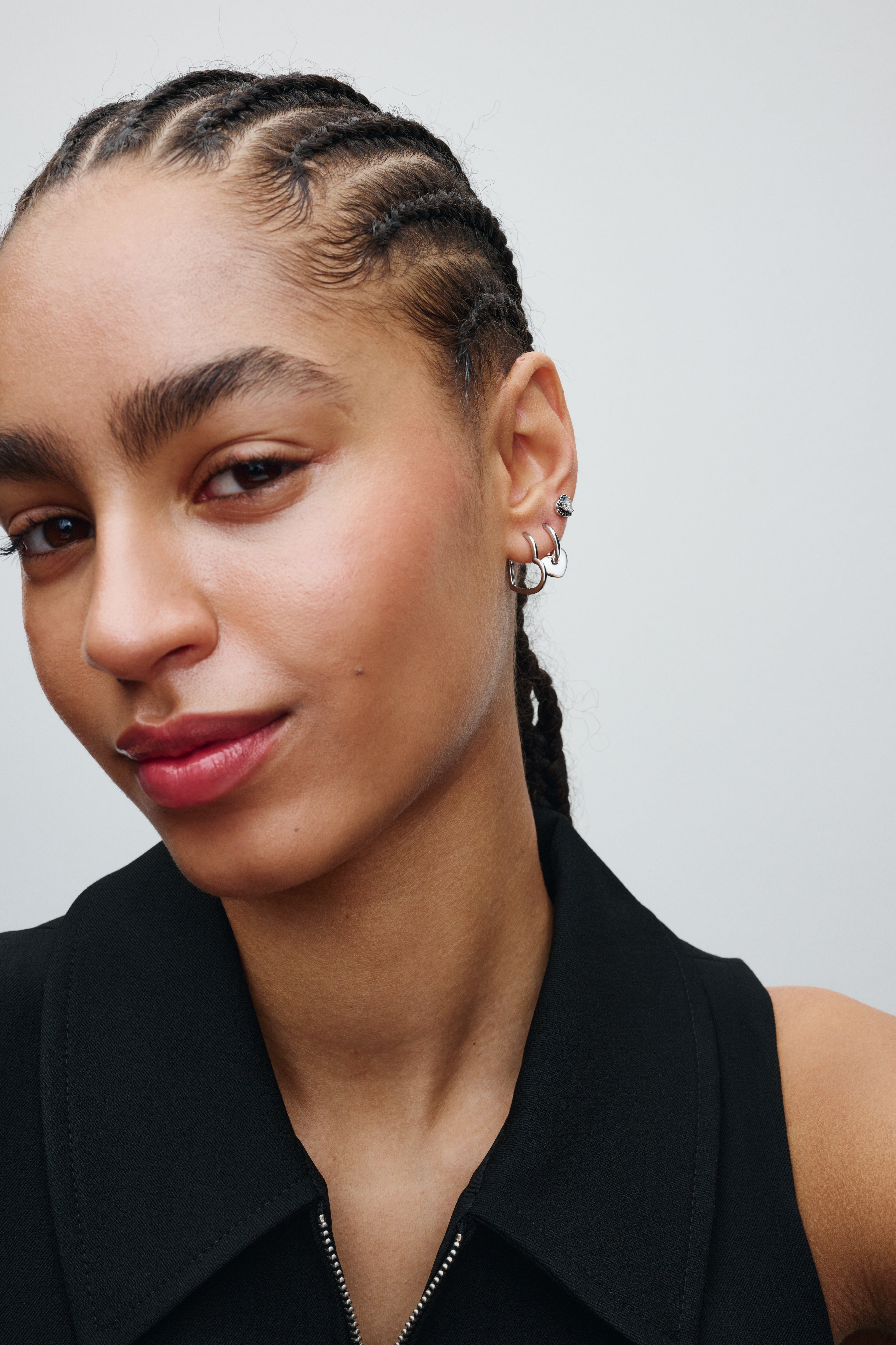 Heart Sterling Silver Hoop Earrings