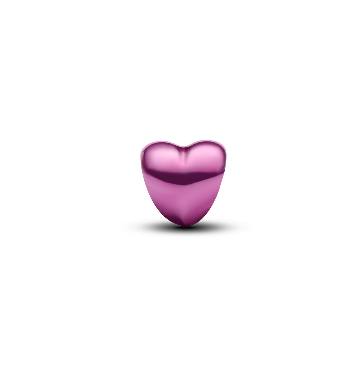 Heart Sterling Silver Mini Charm With Pink Enamel
