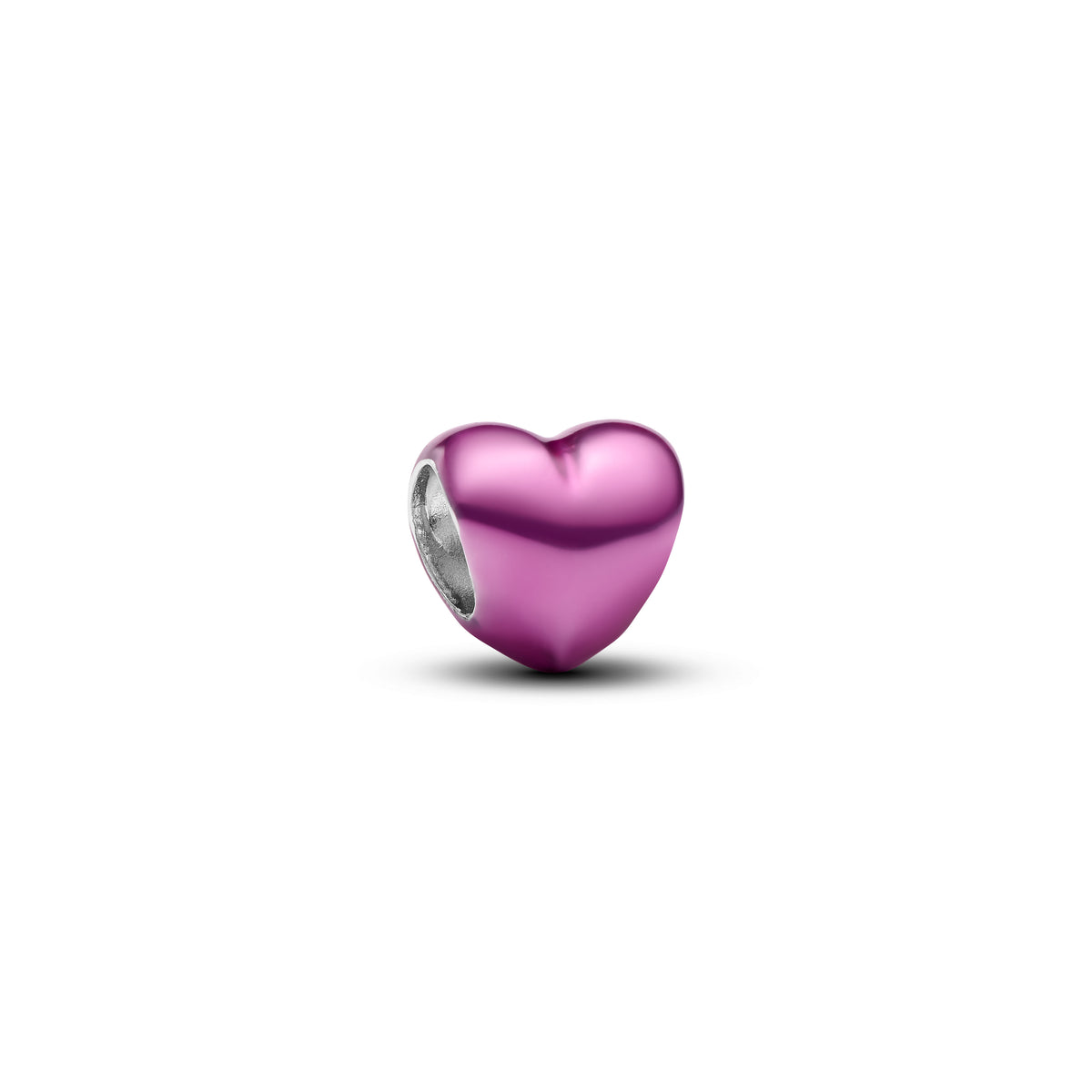 Heart Sterling Silver Mini Charm With Pink Enamel