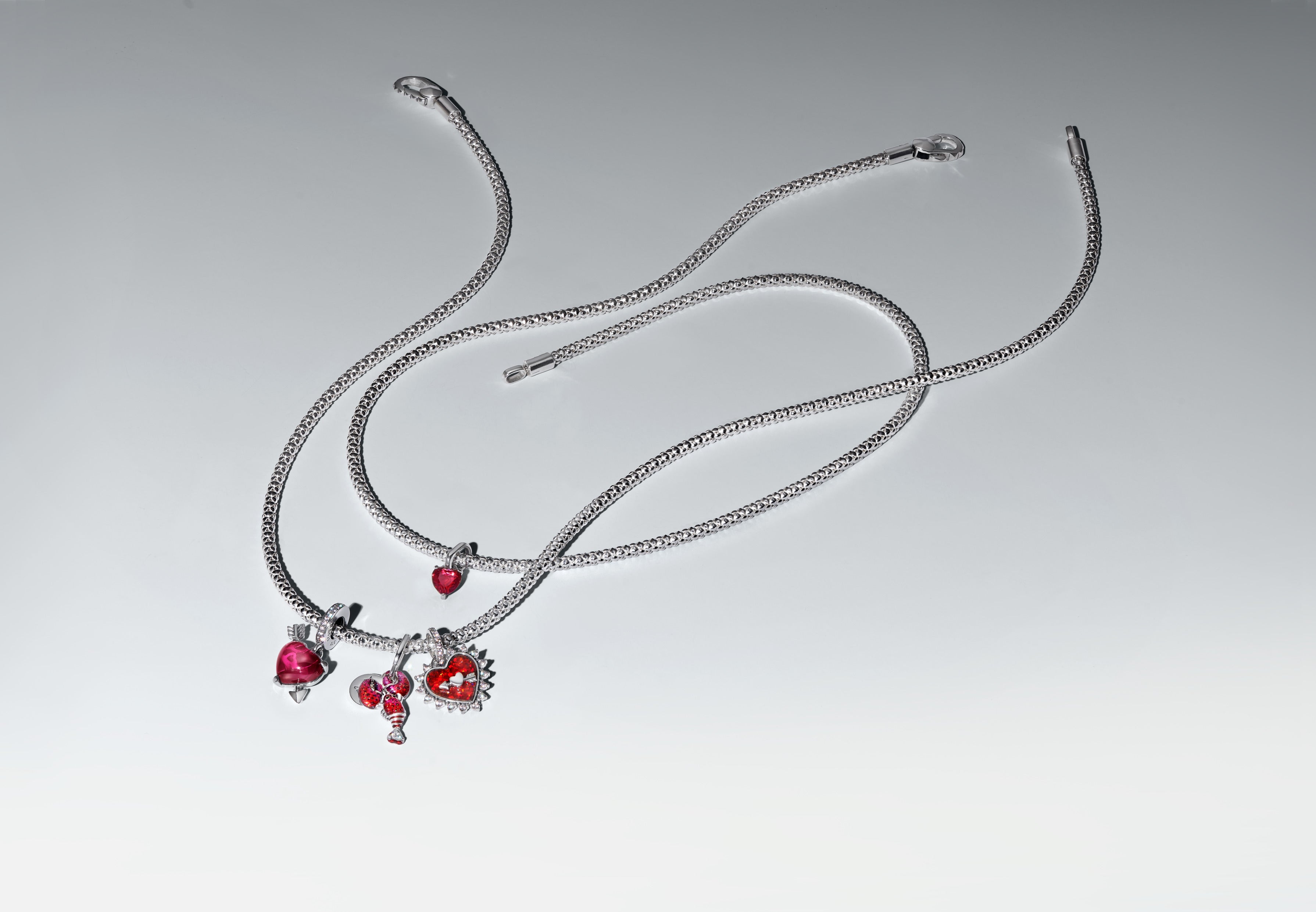 Heart Sterling Silver Mini Dangle With Cherries Jubilee Red Crystal