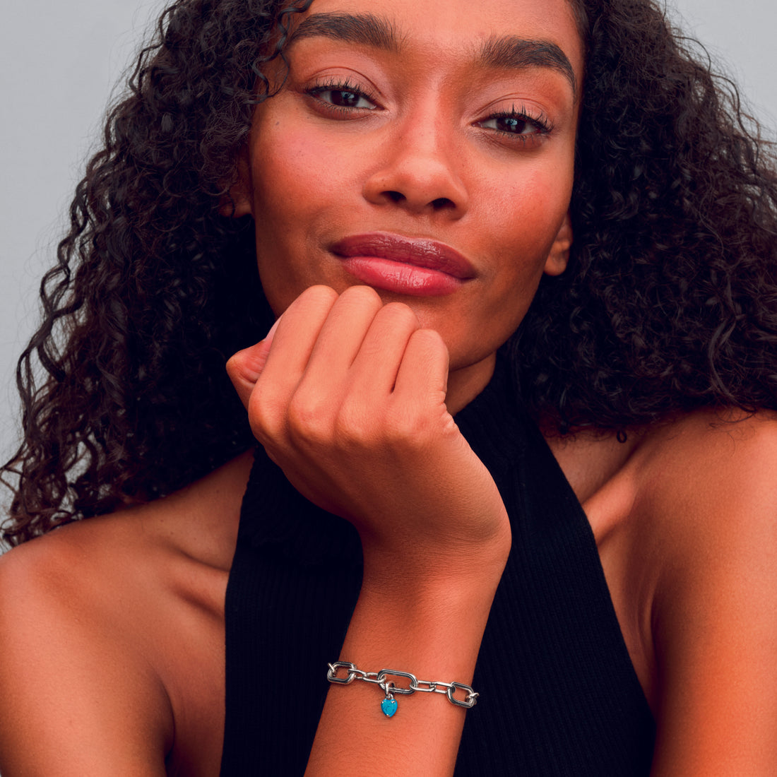 Heart Sterling Silver Mini Dangle With Imitation Turquoise And Turquoise Enamel