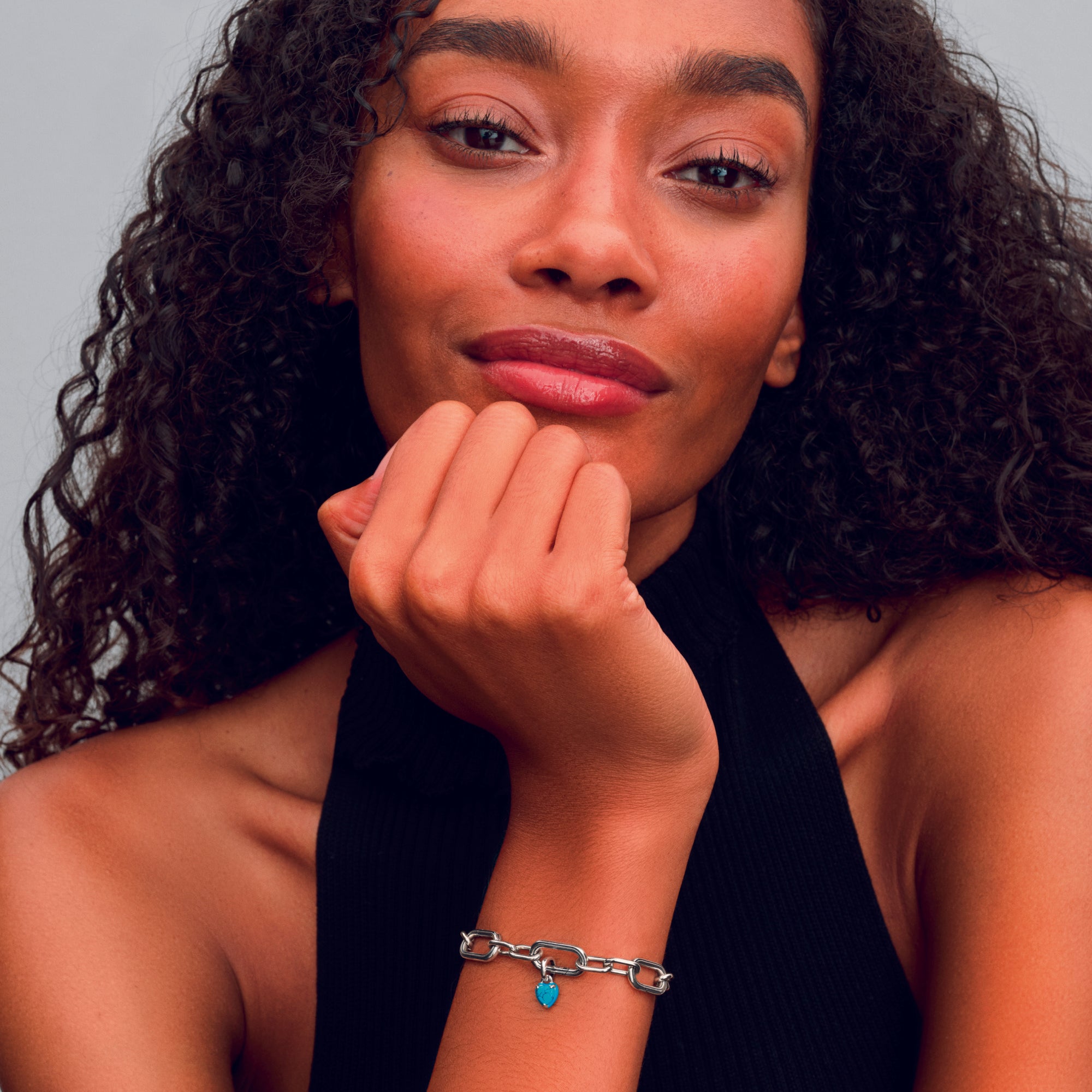 Heart Sterling Silver Mini Dangle With Imitation Turquoise And Turquoise Enamel