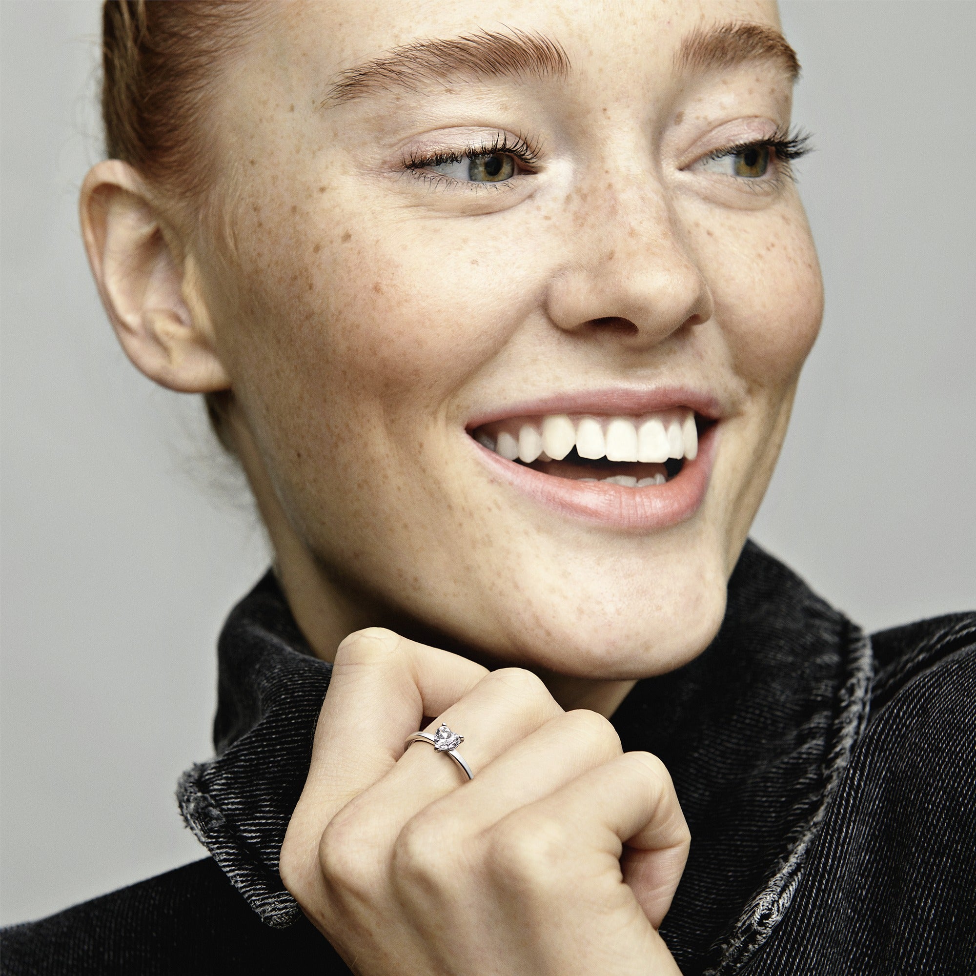 Heart Sterling Silver Ring With Clear Cubic Zirconia