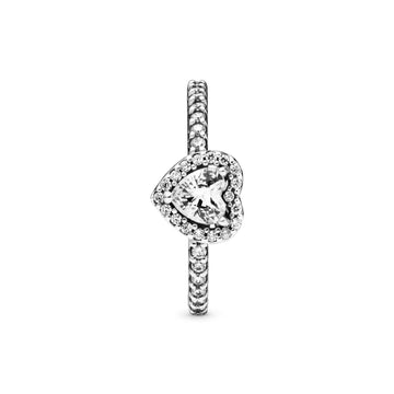 Heart Sterling Silver Ring With Clear Cubic Zirconia