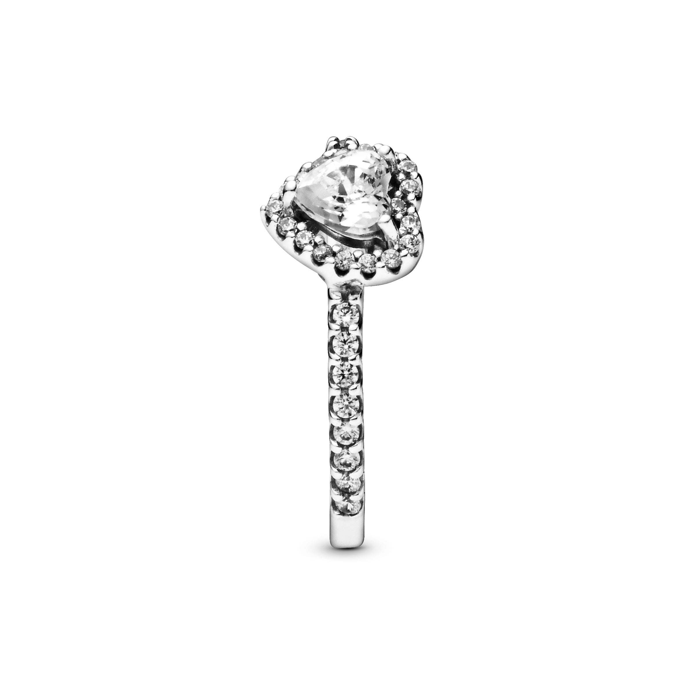 Heart Sterling Silver Ring With Clear Cubic Zirconia