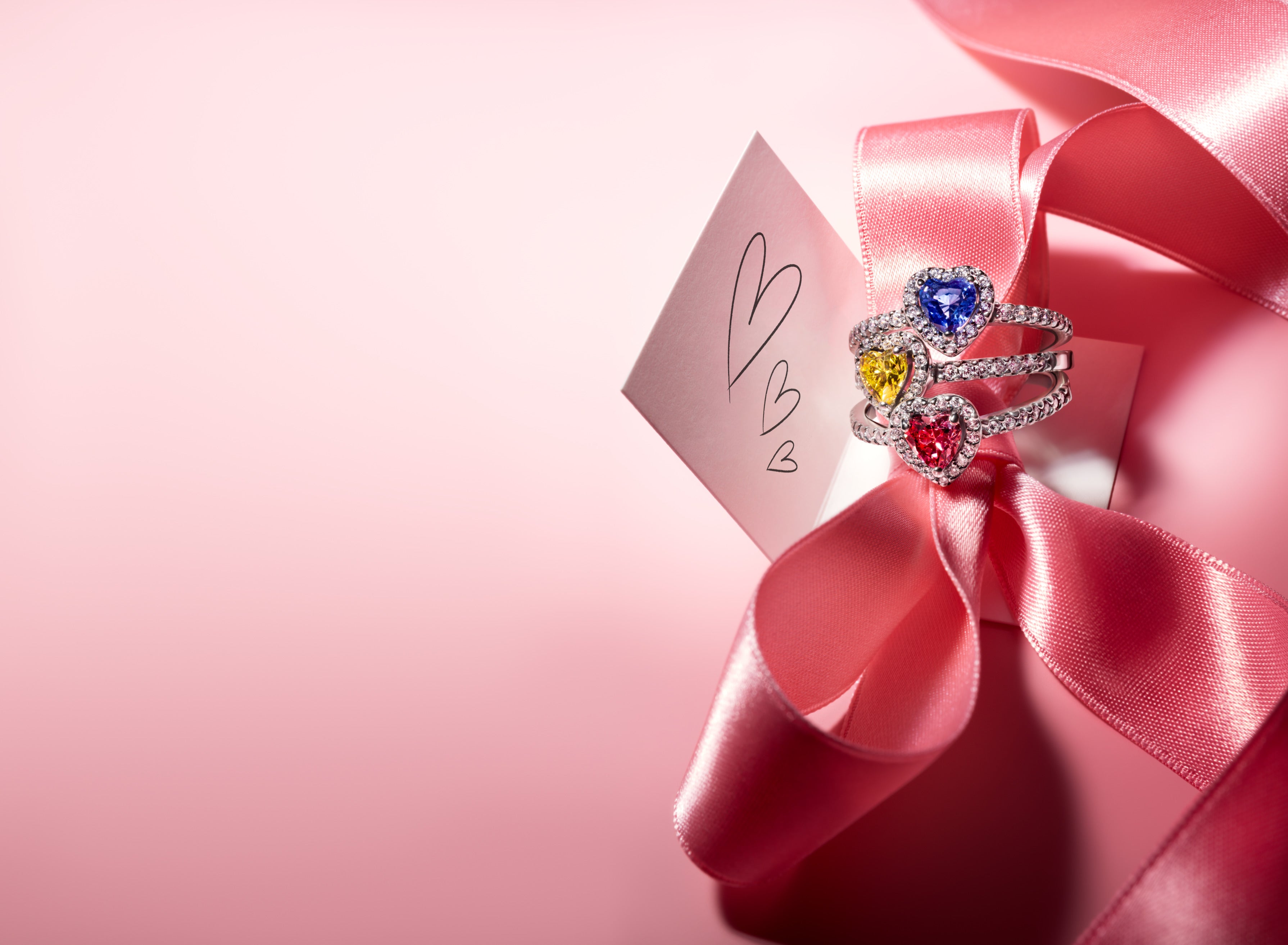 Heart Sterling Silver Ring With Cornflower Blue Crystal  And Clear Cubic Zirconia