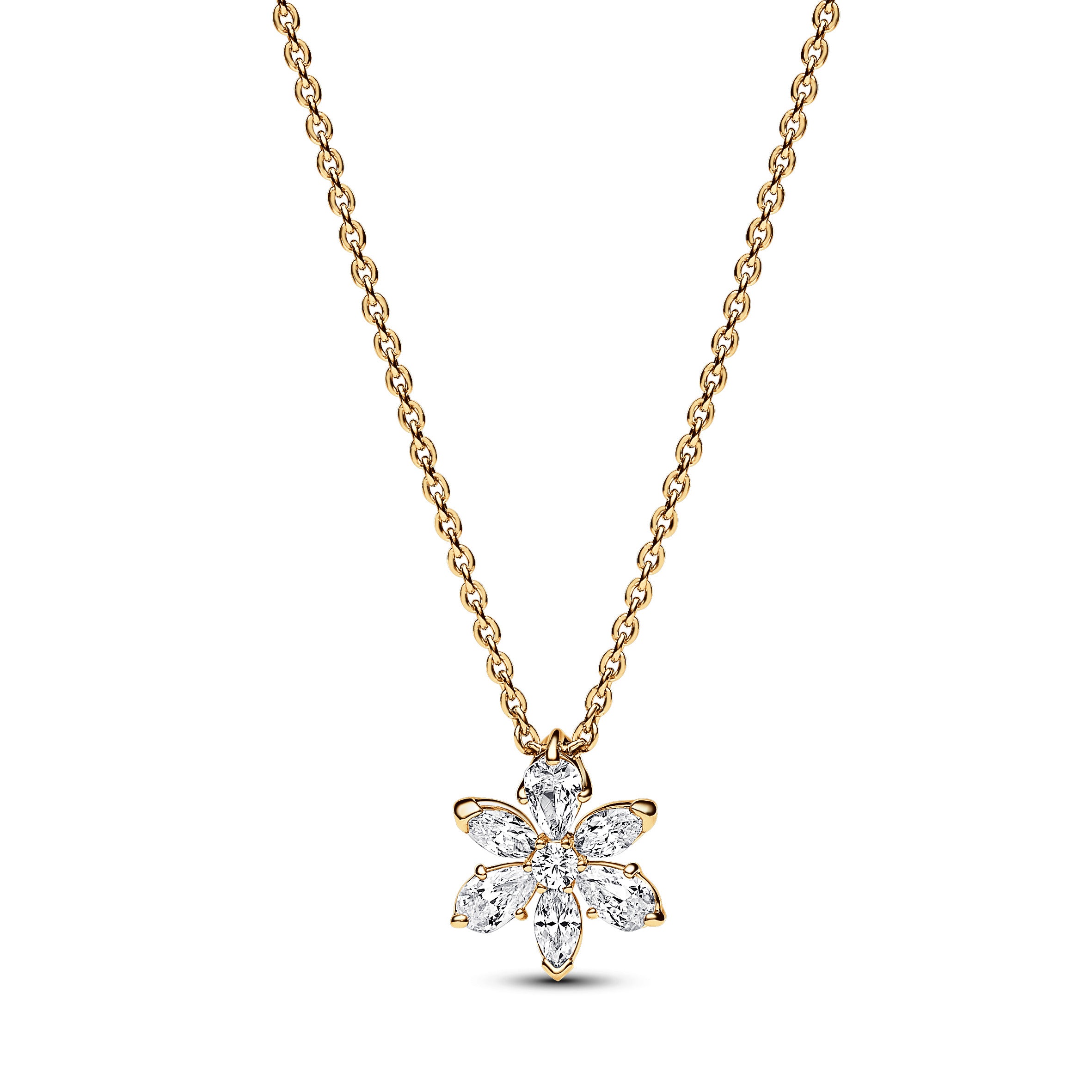 Herbarium Cluster 14K Gold-Plated Collier With Clear Cubic Zirconia