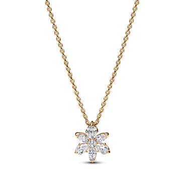 Herbarium Cluster 14K Gold-Plated Collier With Clear Cubic Zirconia