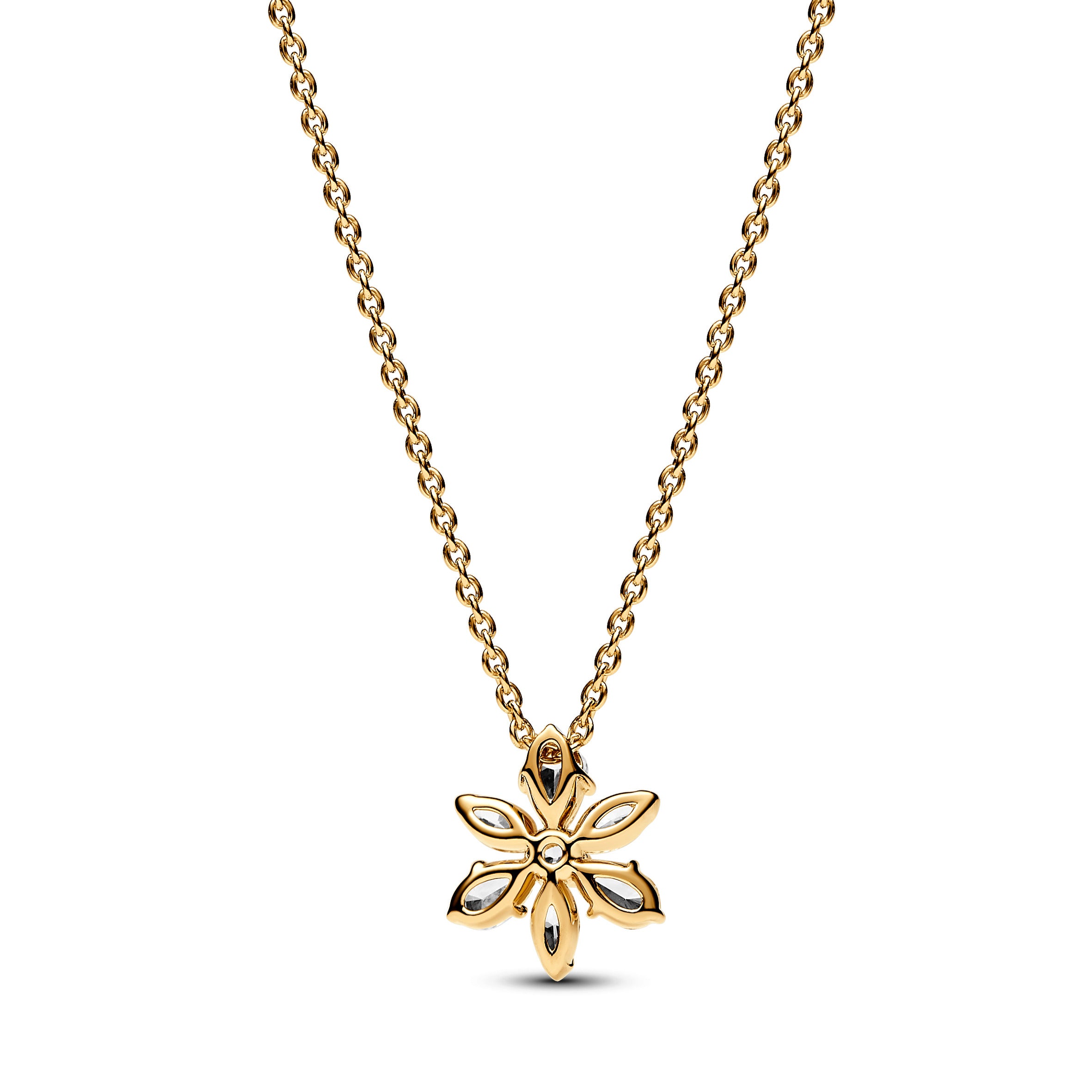 Herbarium Cluster 14K Gold-Plated Collier With Clear Cubic Zirconia