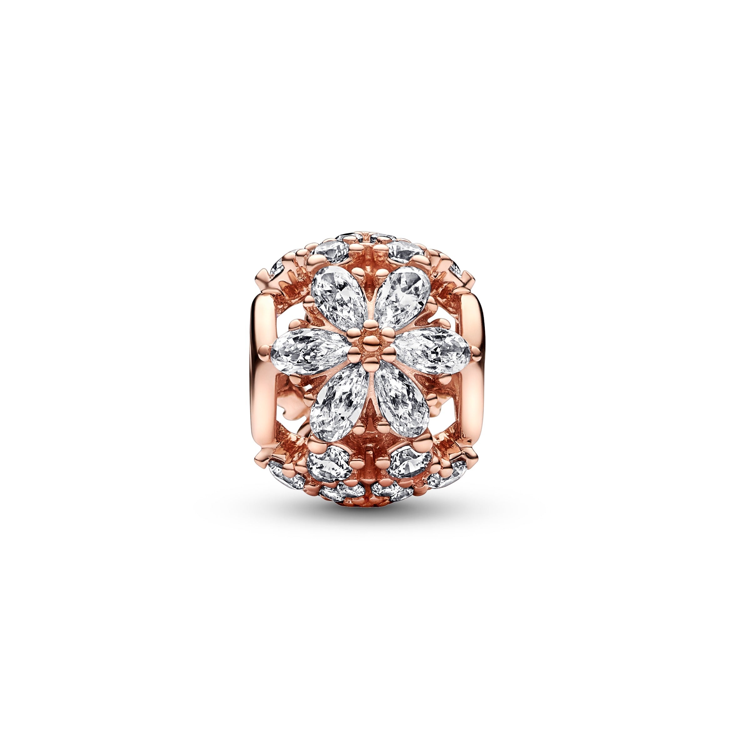 Herbarium Cluster 14K Rose Gold-Plated Charm With Clear Cubic Zirconia