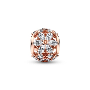 Herbarium Cluster 14K Rose Gold-Plated Charm With Clear Cubic Zirconia