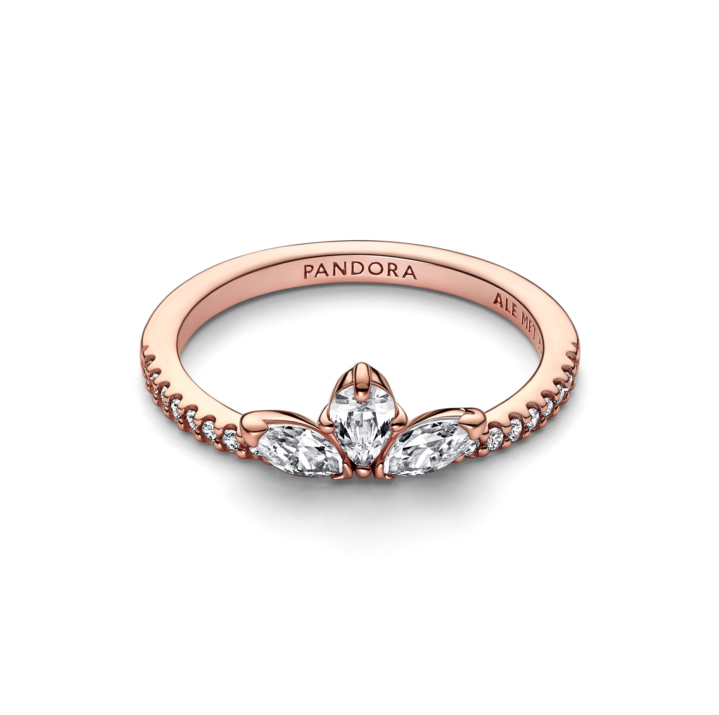 Herbarium Cluster 14K Rose Gold-Plated Ring With Clear Cubic Zirconia