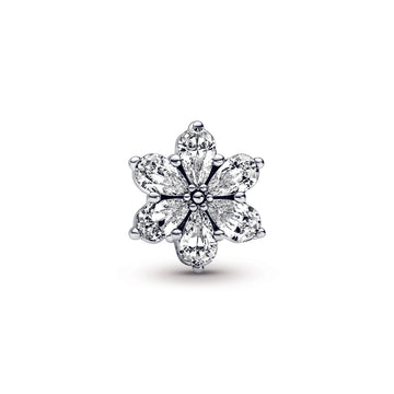 Herbarium Cluster Sterling Silver Charm With Clear Cubic Zirconia