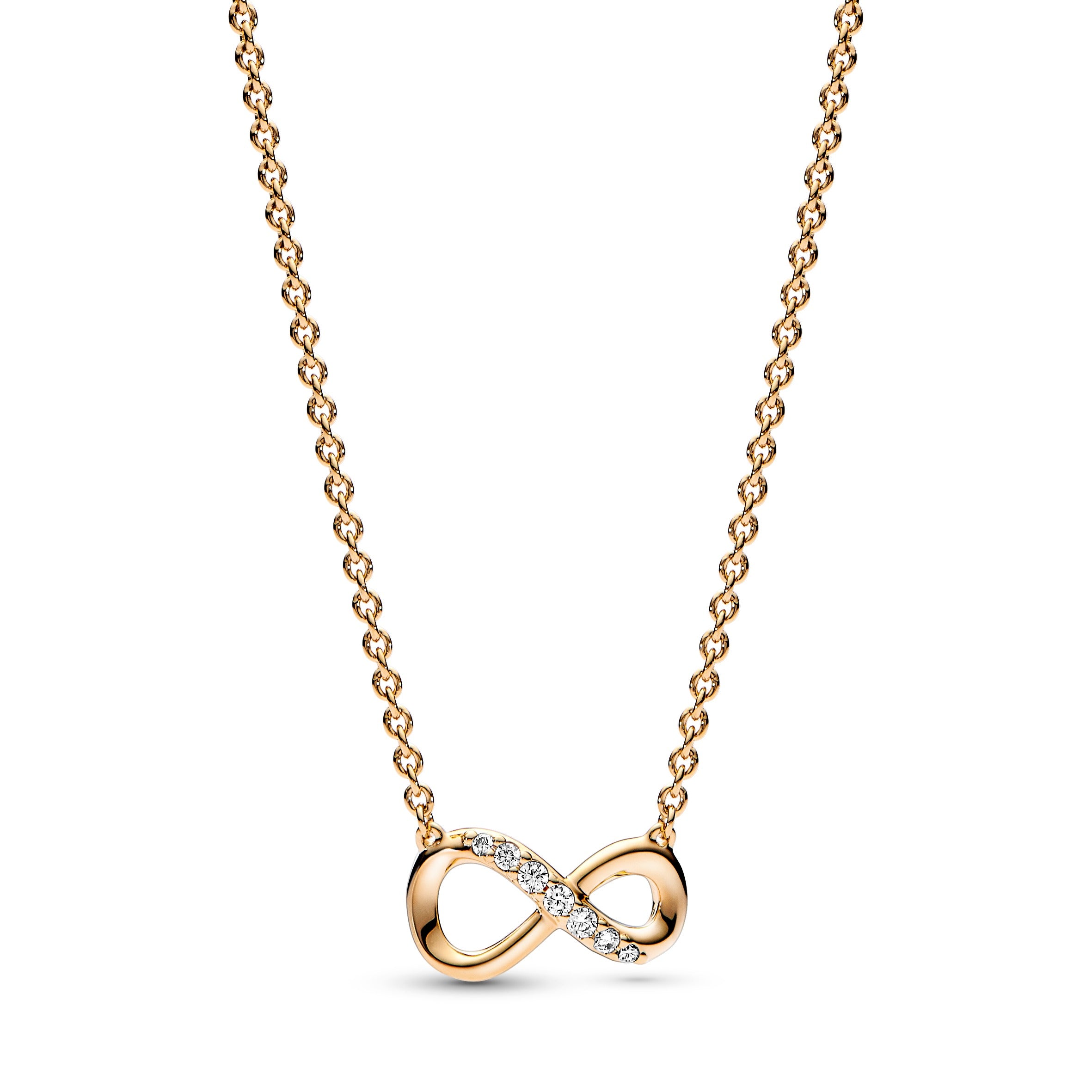 Infinity 14K Gold-Plated Collier With Clear Cubic Zirconia