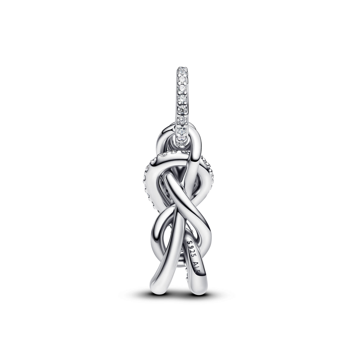 792201c01 Infinity Knot Sterling Silver Double Dangle Clear Cubic Zirconia ...