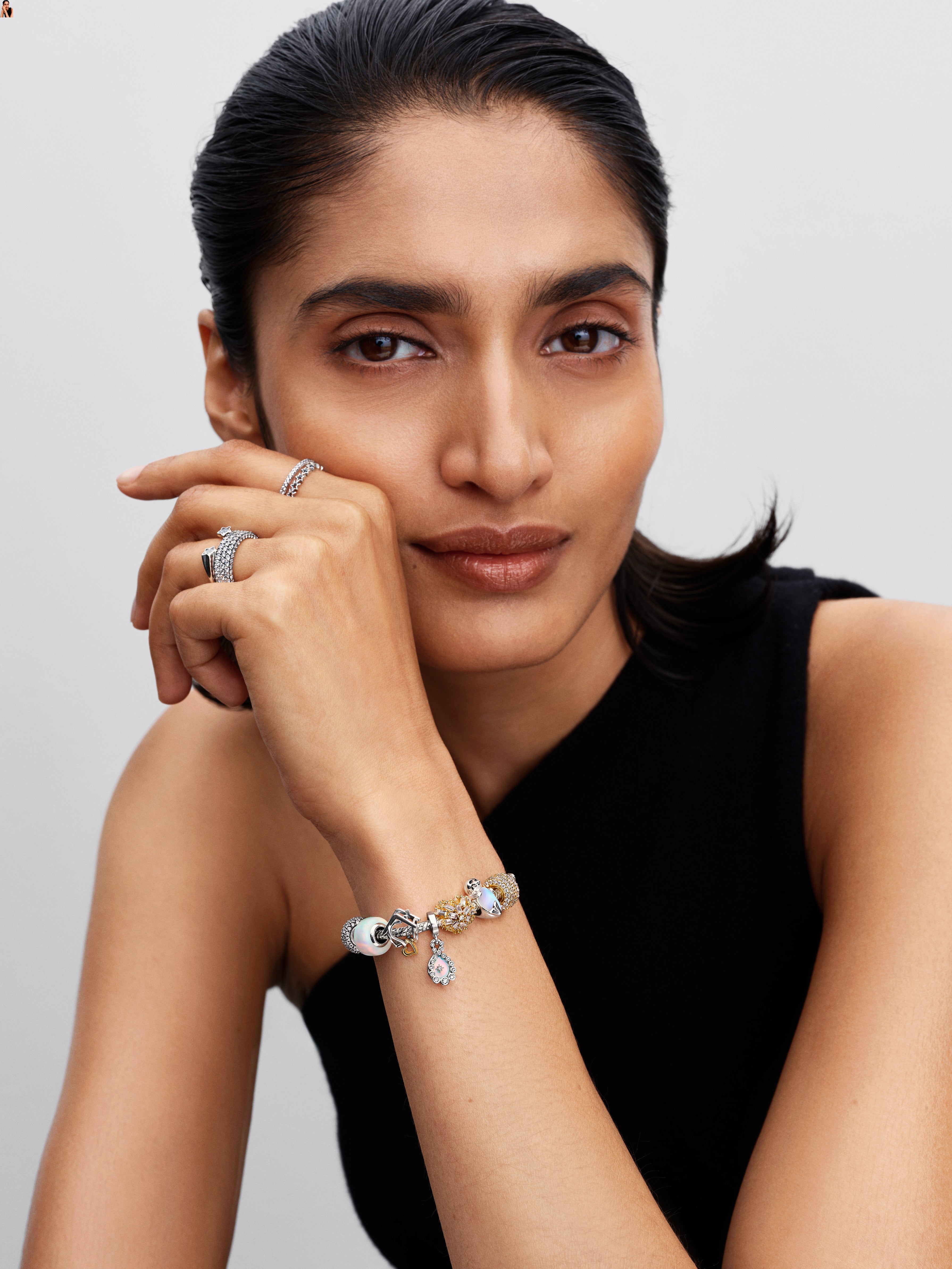 Infinity Sterling Silver Double Dangle With Clear Cubic Zirconia And Aurora Lab-Grown Opal Resin