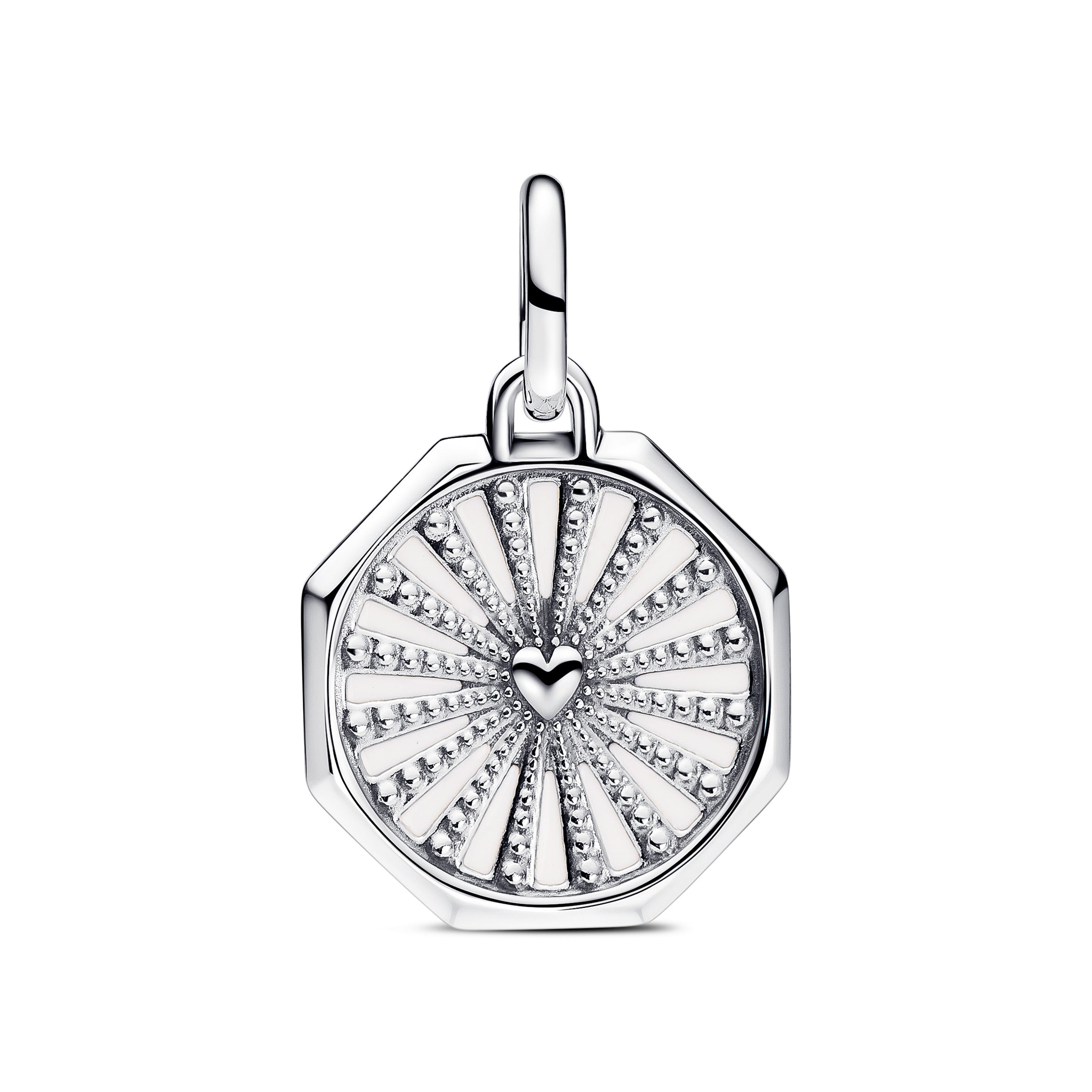 Infinity Sterling Silver Medallion With White, Blue, Pink And Purple Enamel