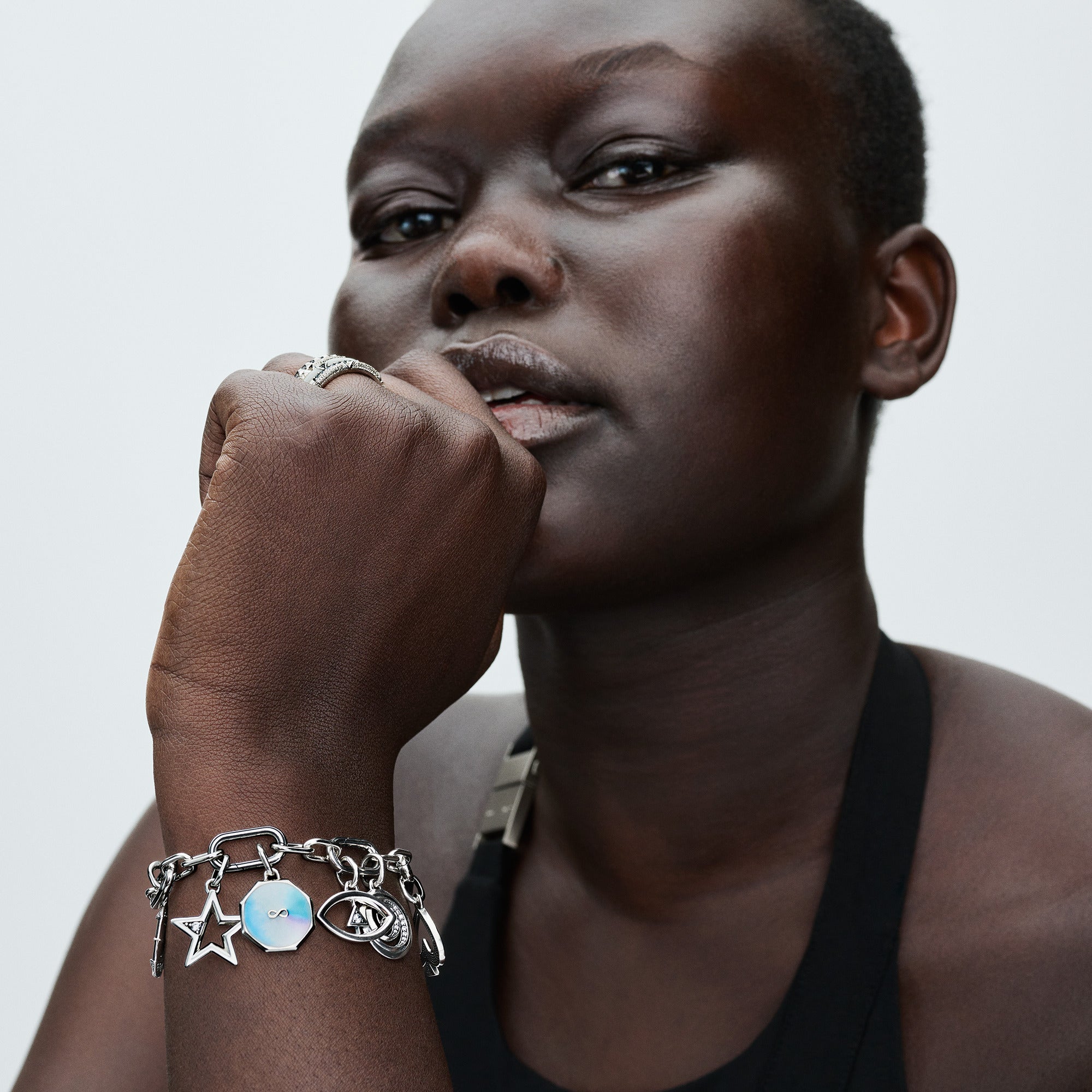 Infinity Sterling Silver Medallion With White, Blue, Pink And Purple Enamel