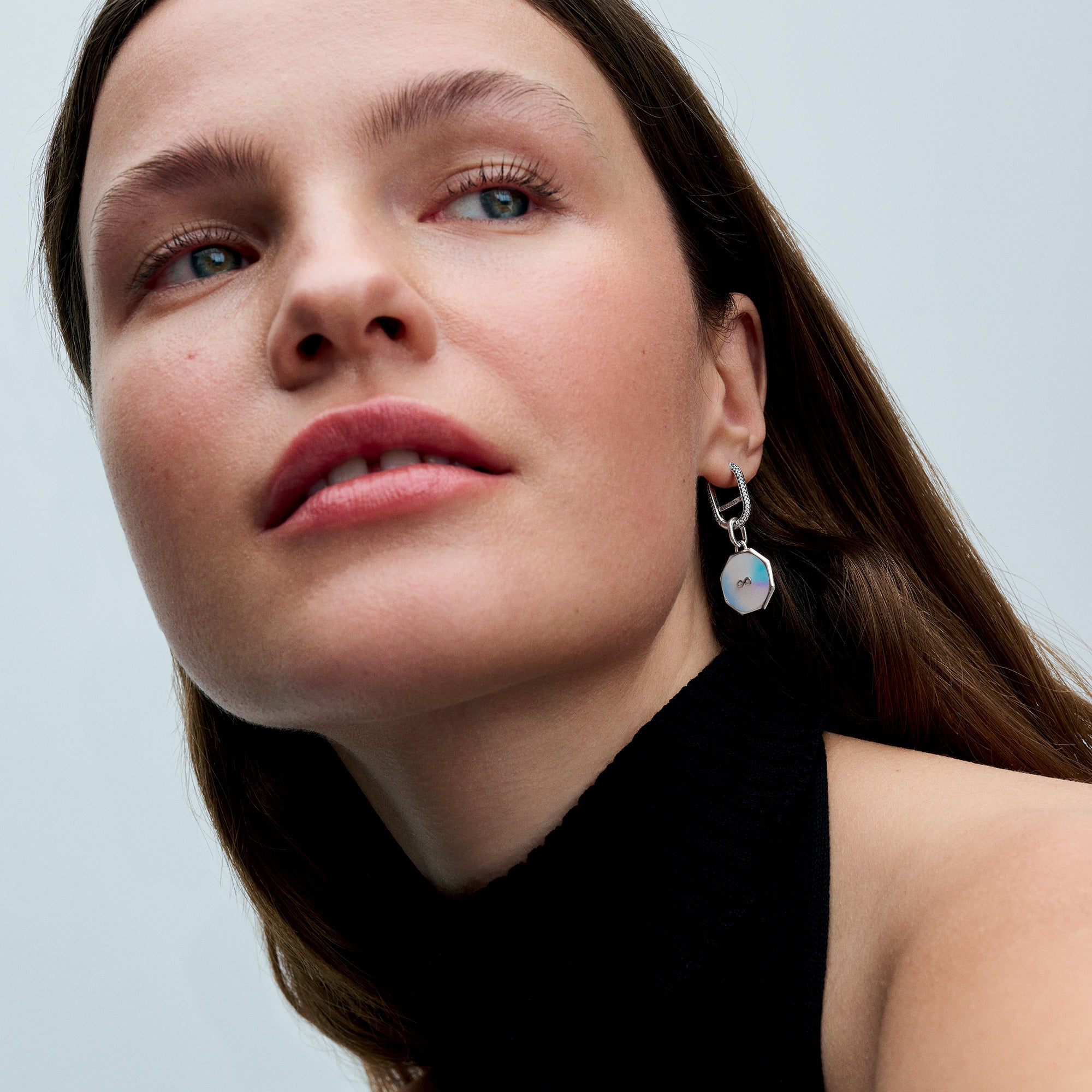 Infinity Sterling Silver Medallion With White, Blue, Pink And Purple Enamel