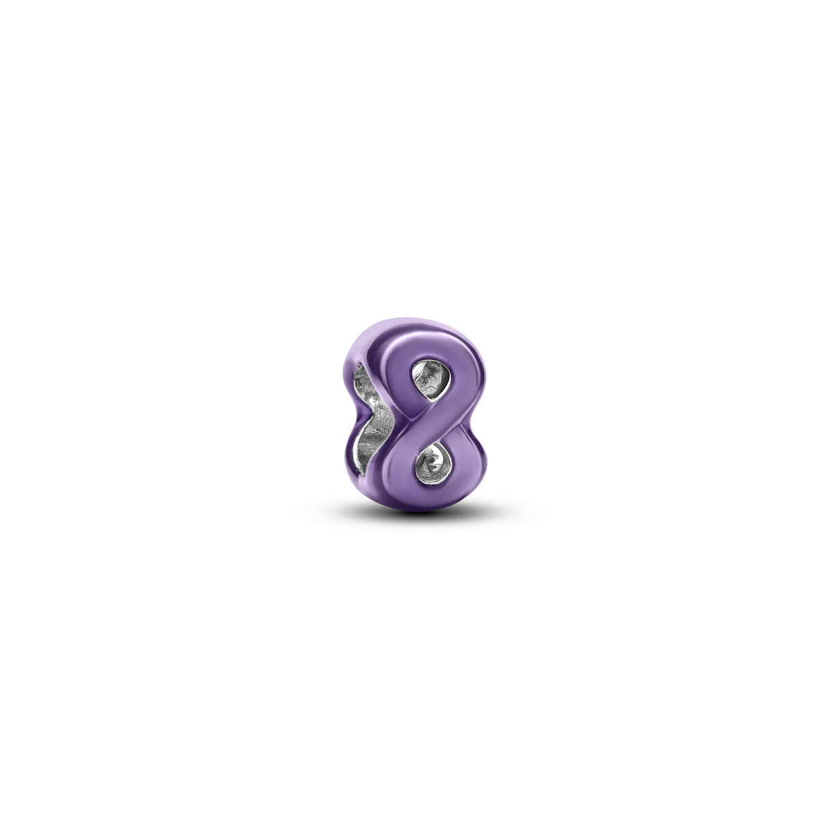 Infinity Sterling Silver Mini Charm With Purple Enamel