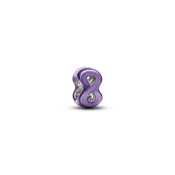 Infinity Sterling Silver Mini Charm With Purple Enamel